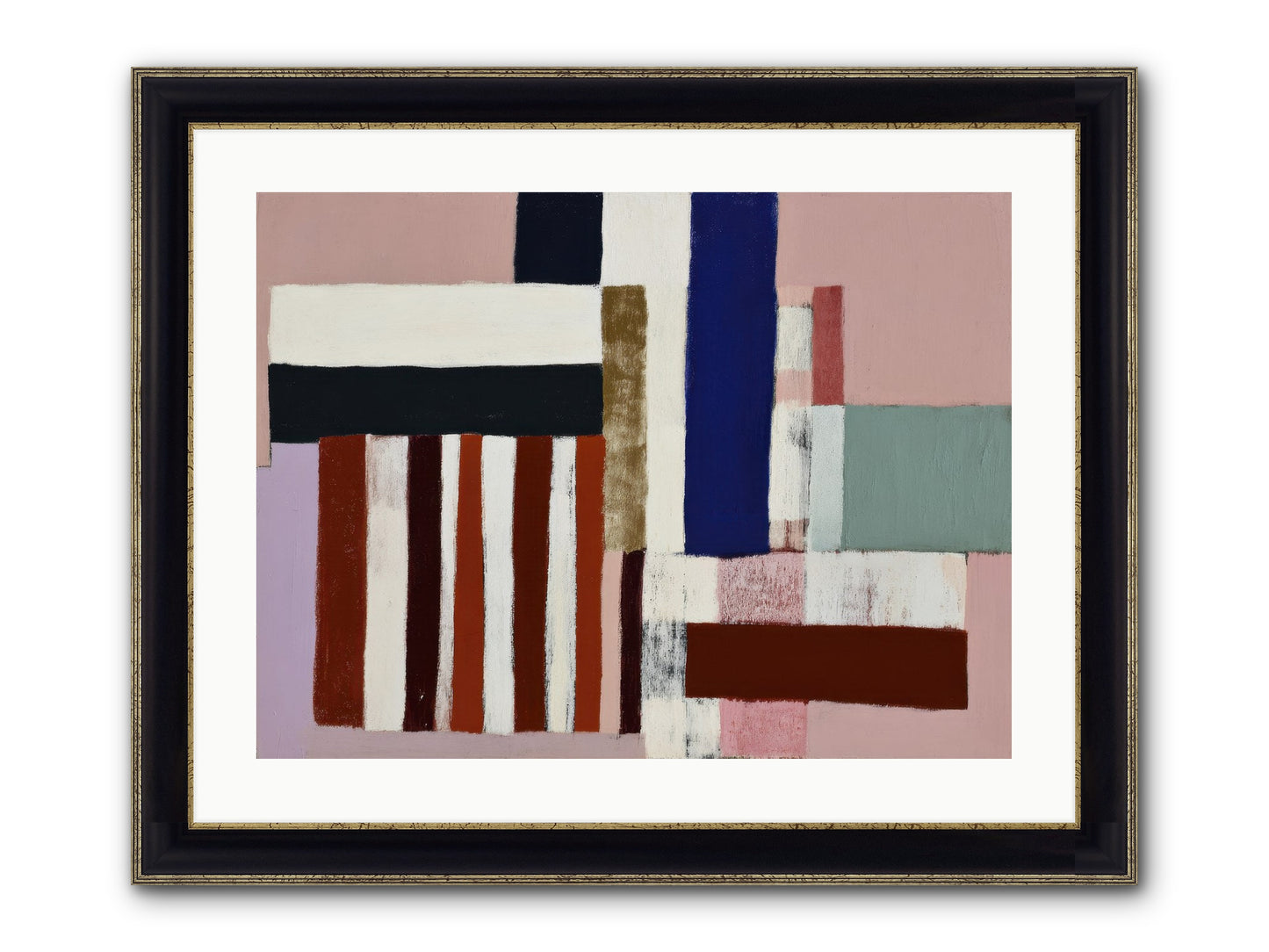 Brackenfold Loom Framed Print - Black & Gold 24x18
