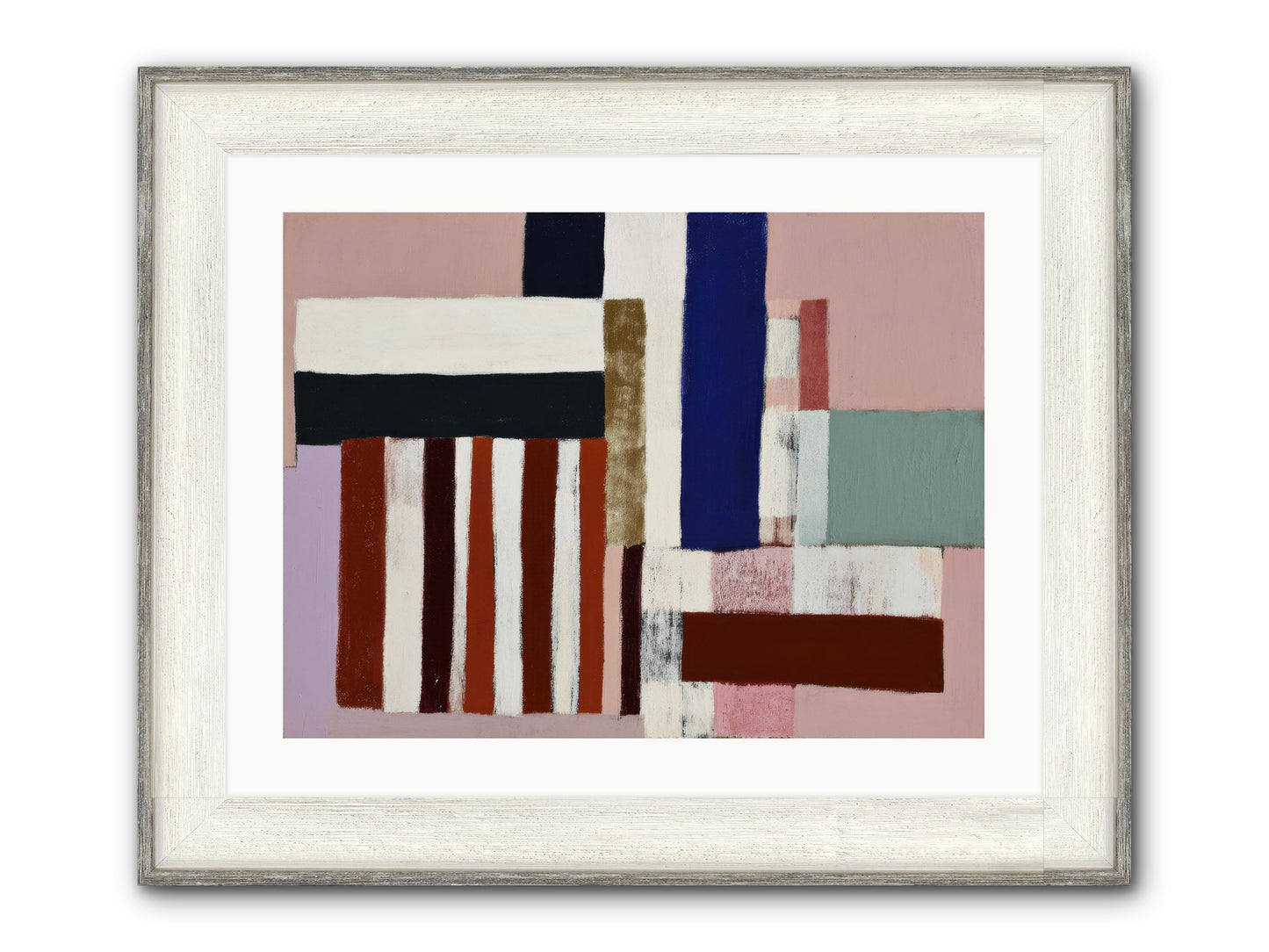 Brackenfold Loom Framed Print - Driftwood White 24x18
