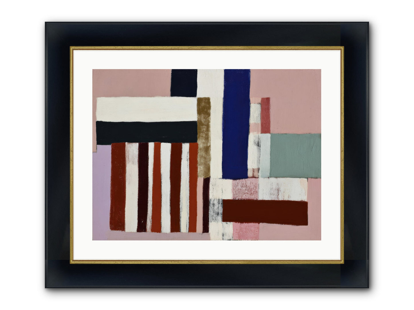 Brackenfold Loom Framed Print - Wide Black w/Gold 24x18