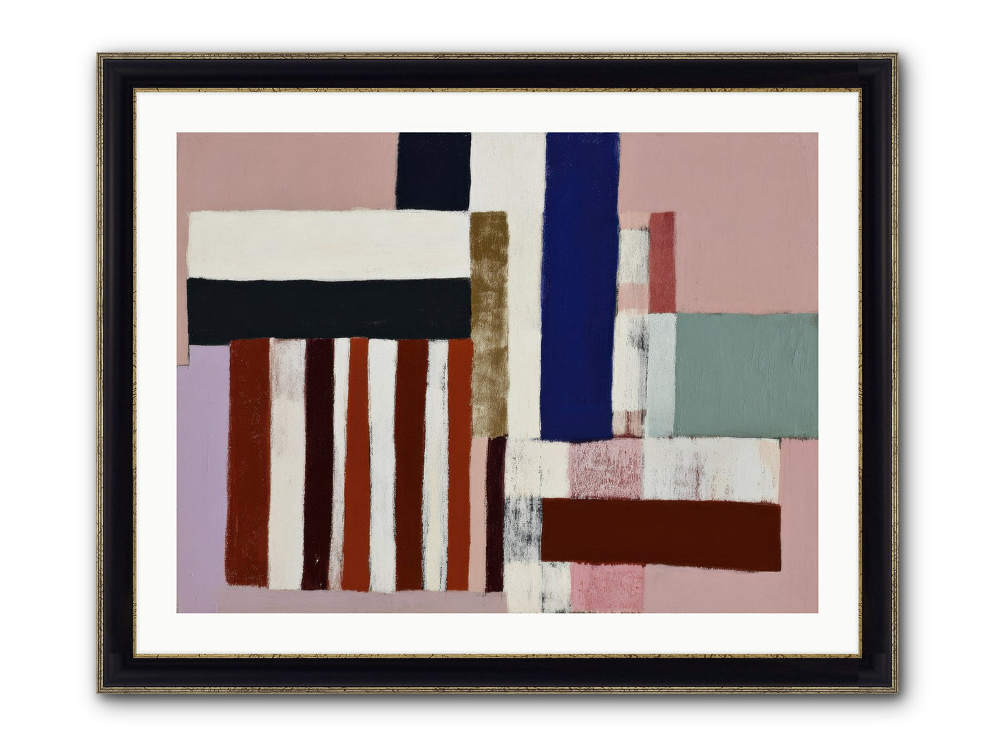 Brackenfold Loom Framed Print - Black & Gold 32x24