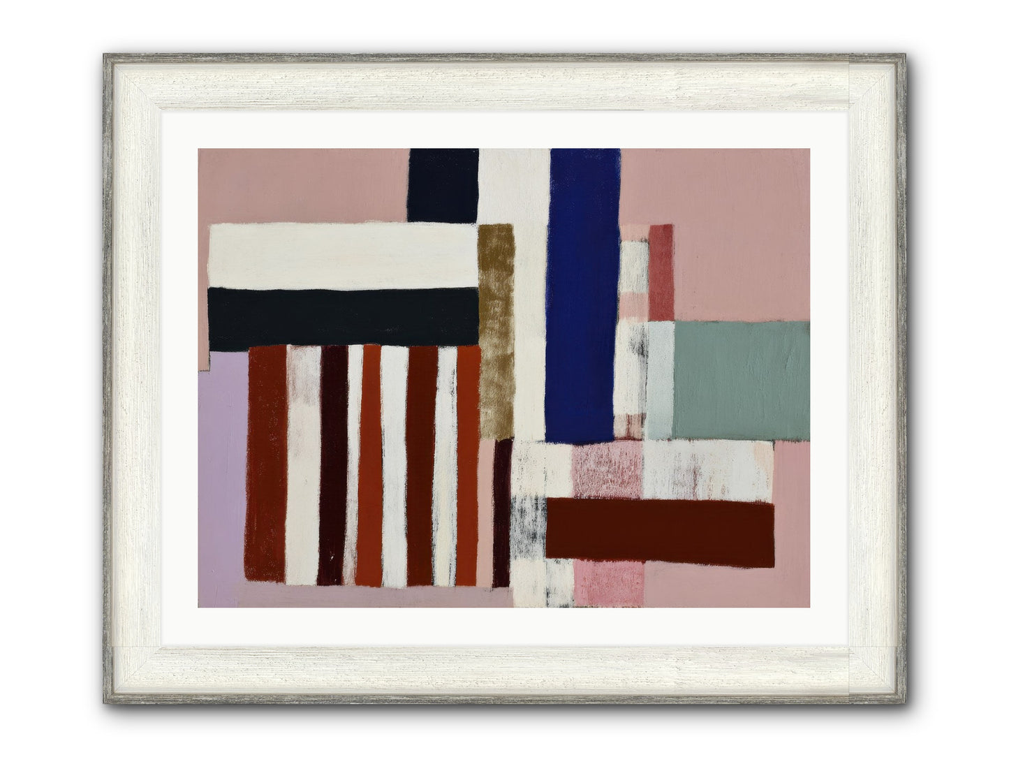 Brackenfold Loom Framed Print - Driftwood White 32x24