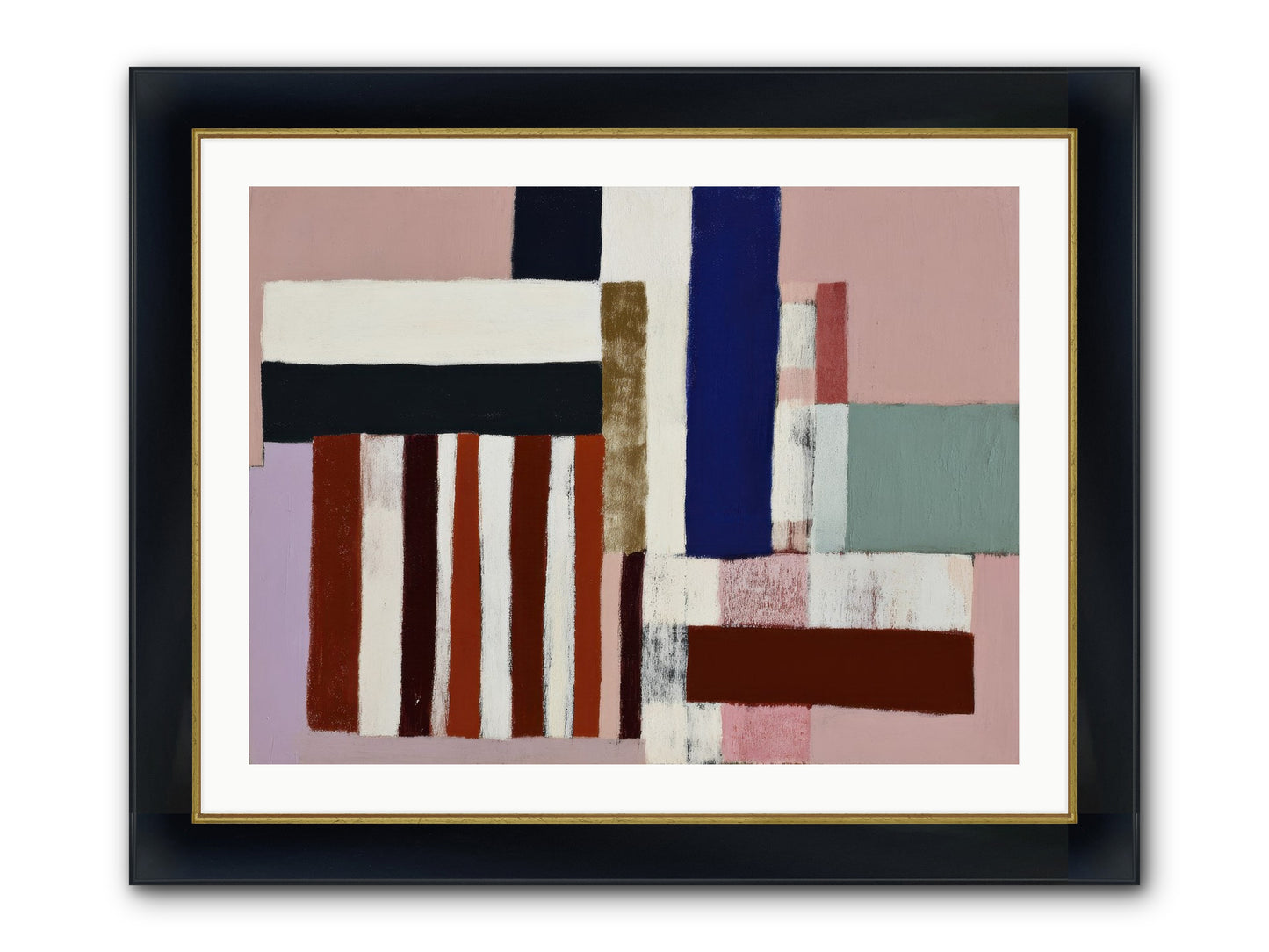 Brackenfold Loom Framed Print - Wide Black w/Gold 32x24