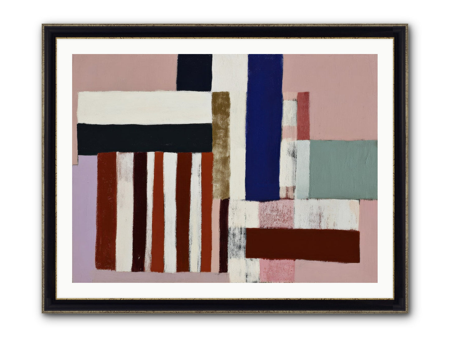 Brackenfold Loom Framed Print - Black & Gold 40x30