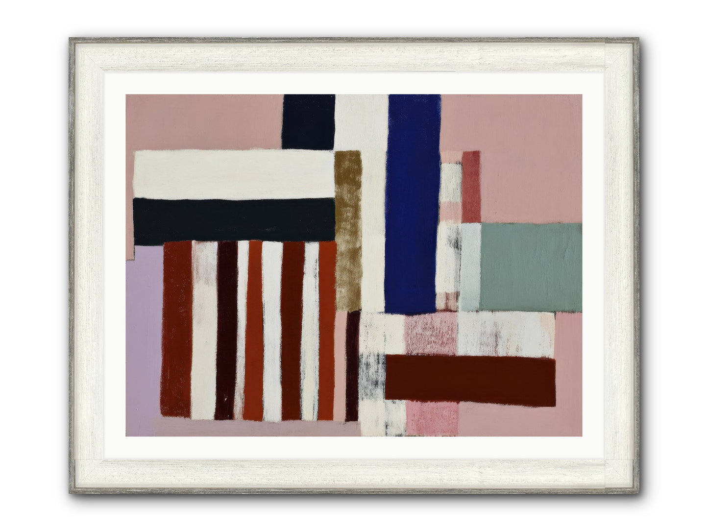 Brackenfold Loom Framed Print - Driftwood White 40x30