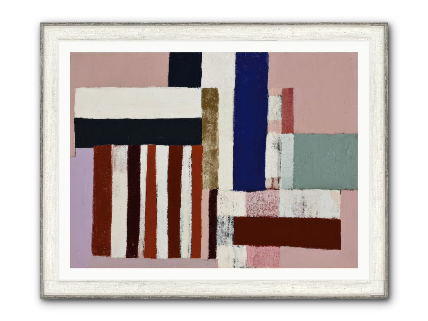 Brackenfold Loom Framed Print - Driftwood White 48x36