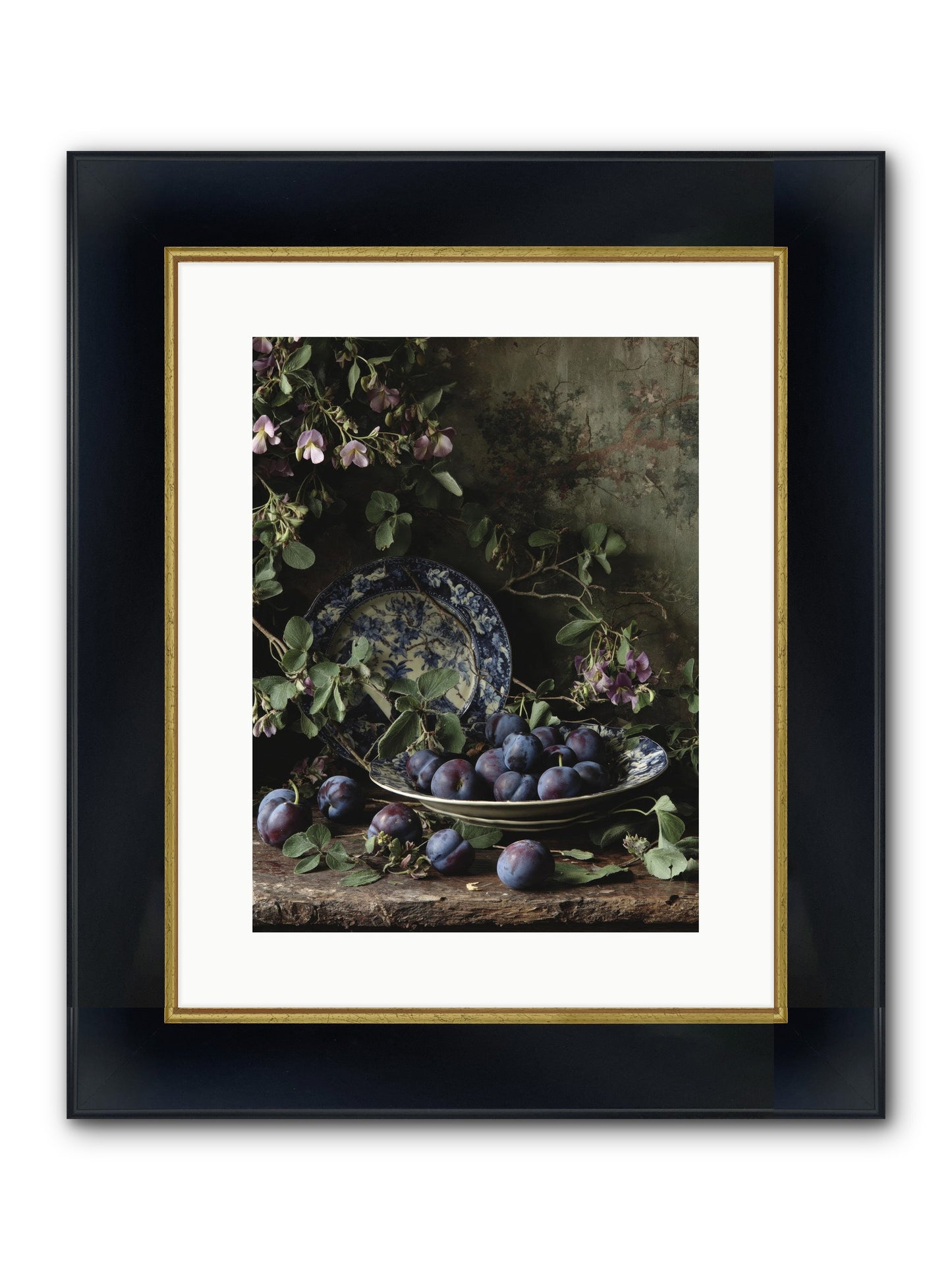 Braidwood Lane Framed Print - Wide Black w/Gold 12x16