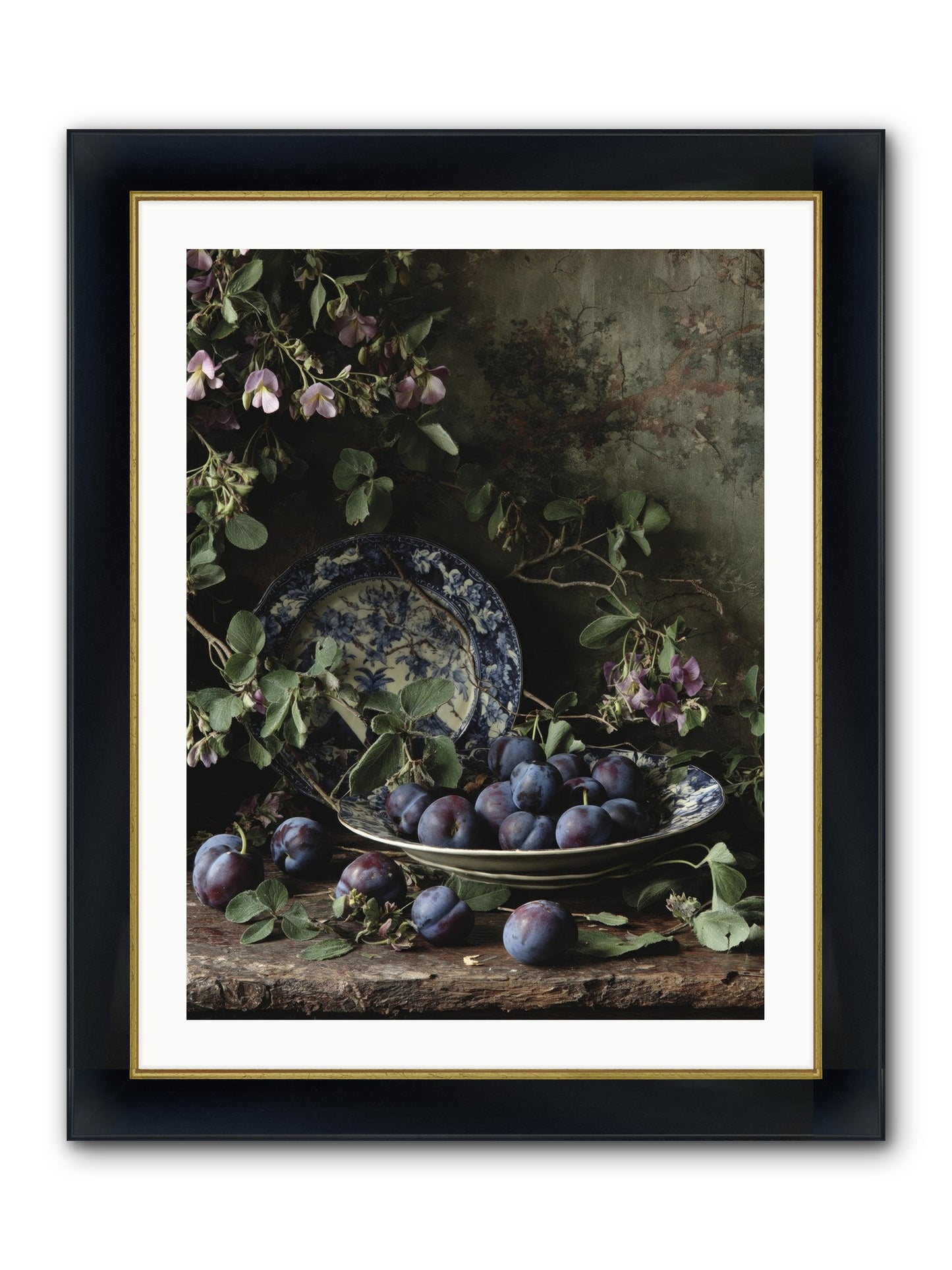 Braidwood Lane Framed Print - Wide Black w/Gold 24x32