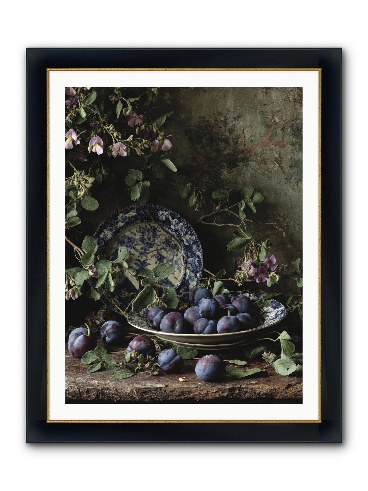 Braidwood Lane Framed Print - Wide Black w/Gold 30x40
