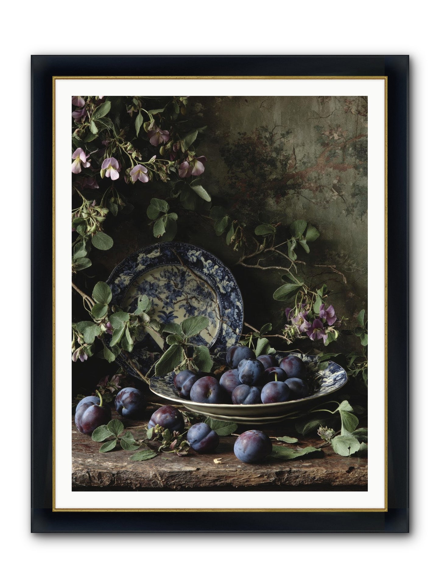 Braidwood Lane Framed Print - Wide Black w/Gold 36x48