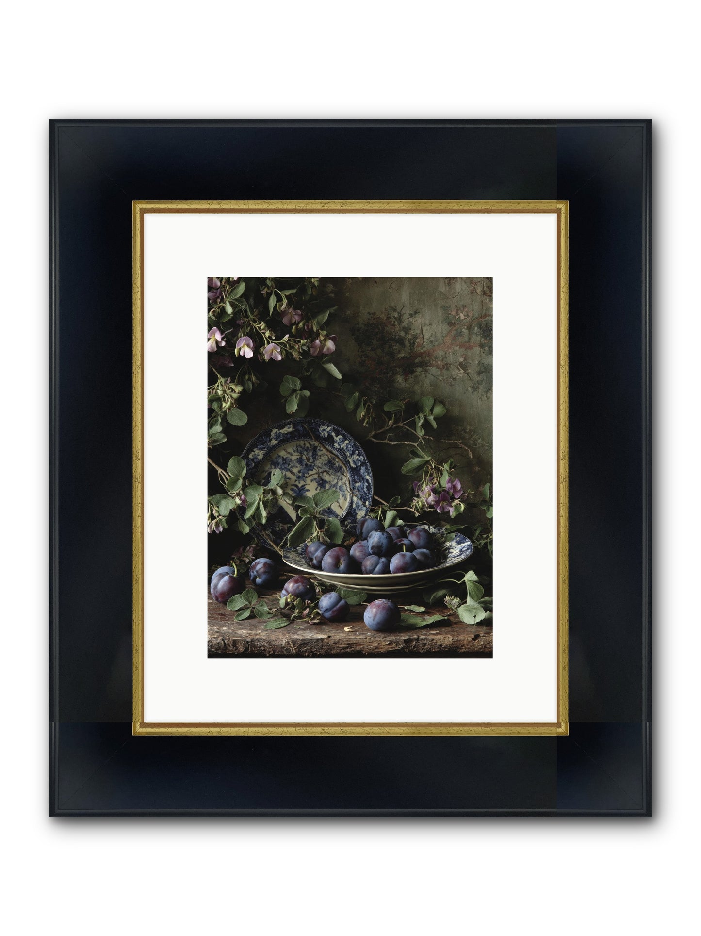 Braidwood Lane Framed Print - Wide Black w/Gold 9x12