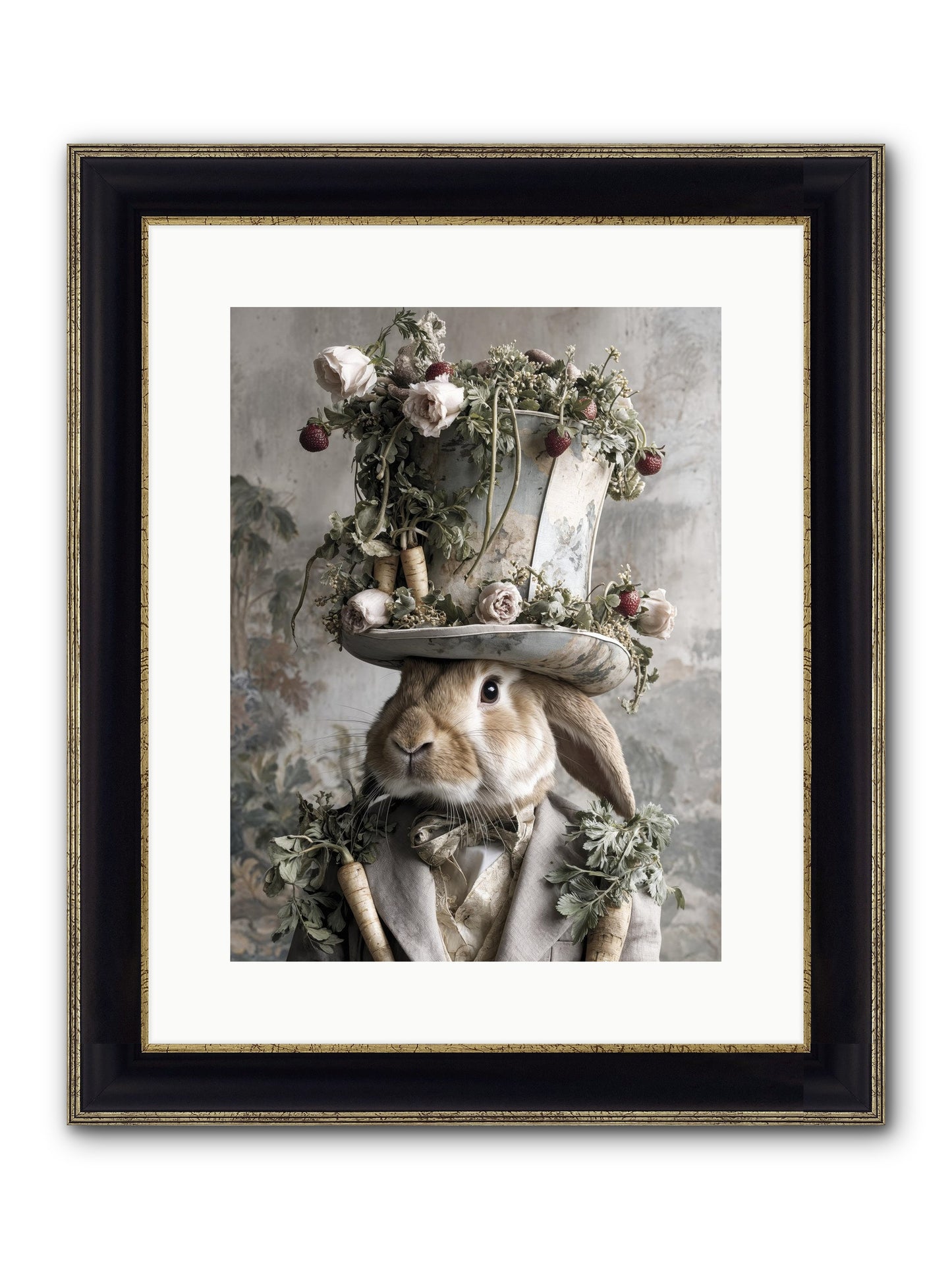 Bramblewood Framed Print - Black & Gold 12x16