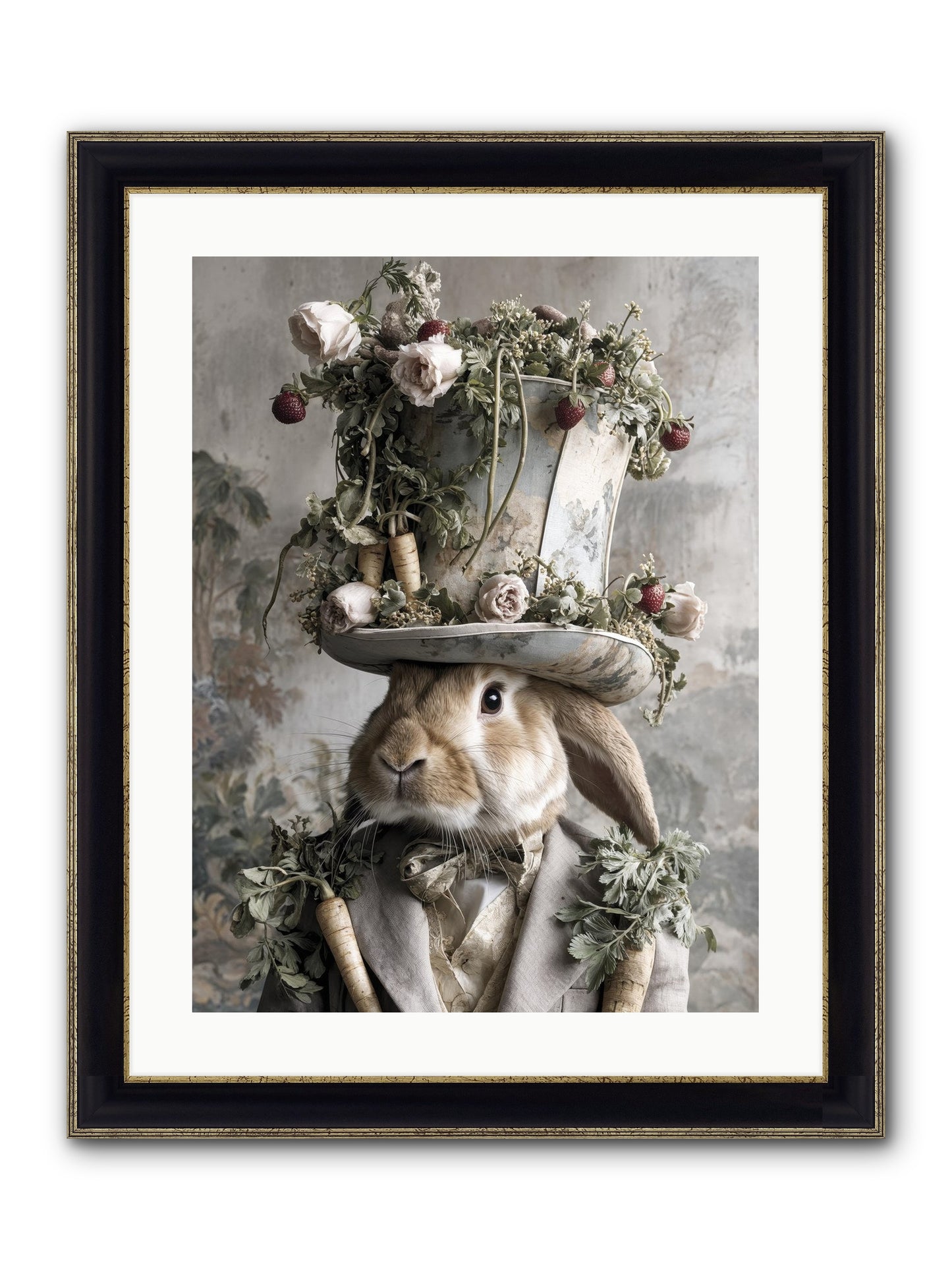 Bramblewood Framed Print - Black & Gold 18x24