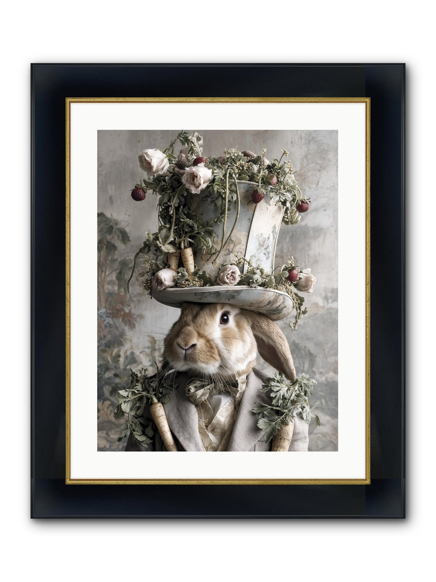 Bramblewood Framed Print - Wide Black w/Gold 18x24