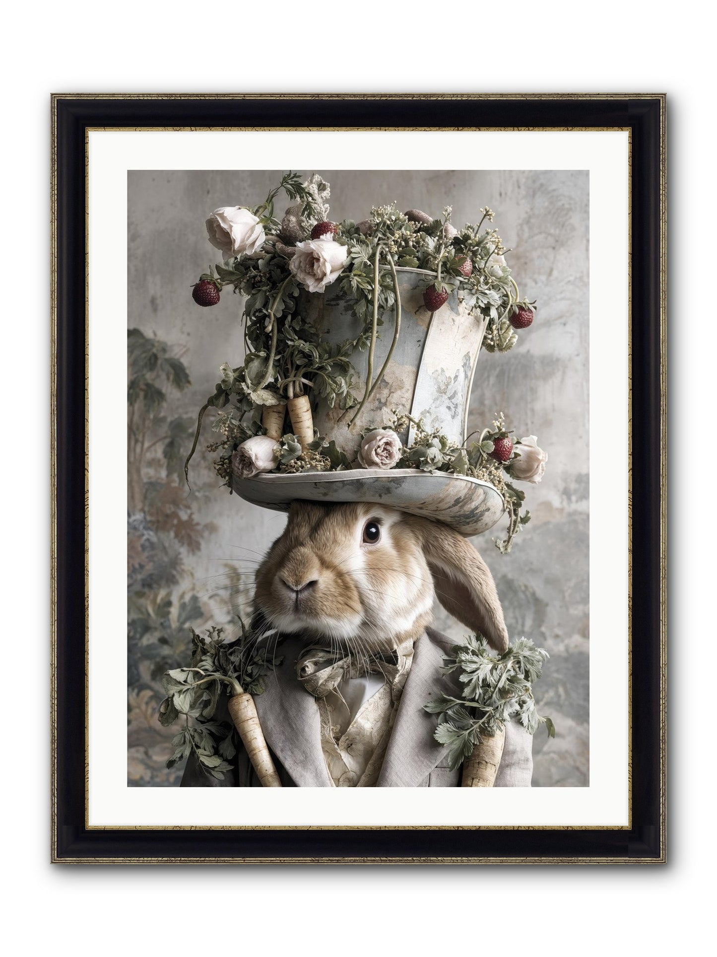 Bramblewood Framed Print - Black & Gold 24x32