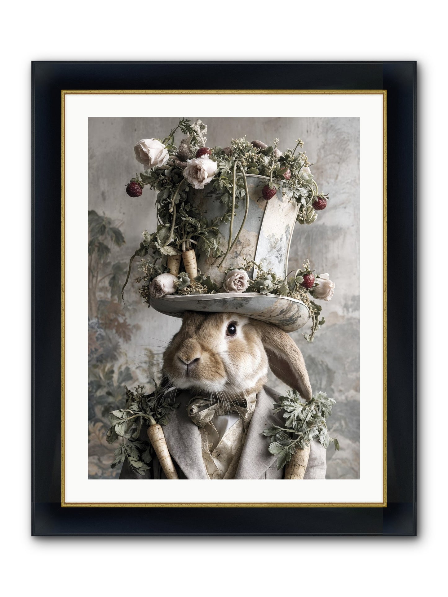 Bramblewood Framed Print - Wide Black w/Gold 24x32