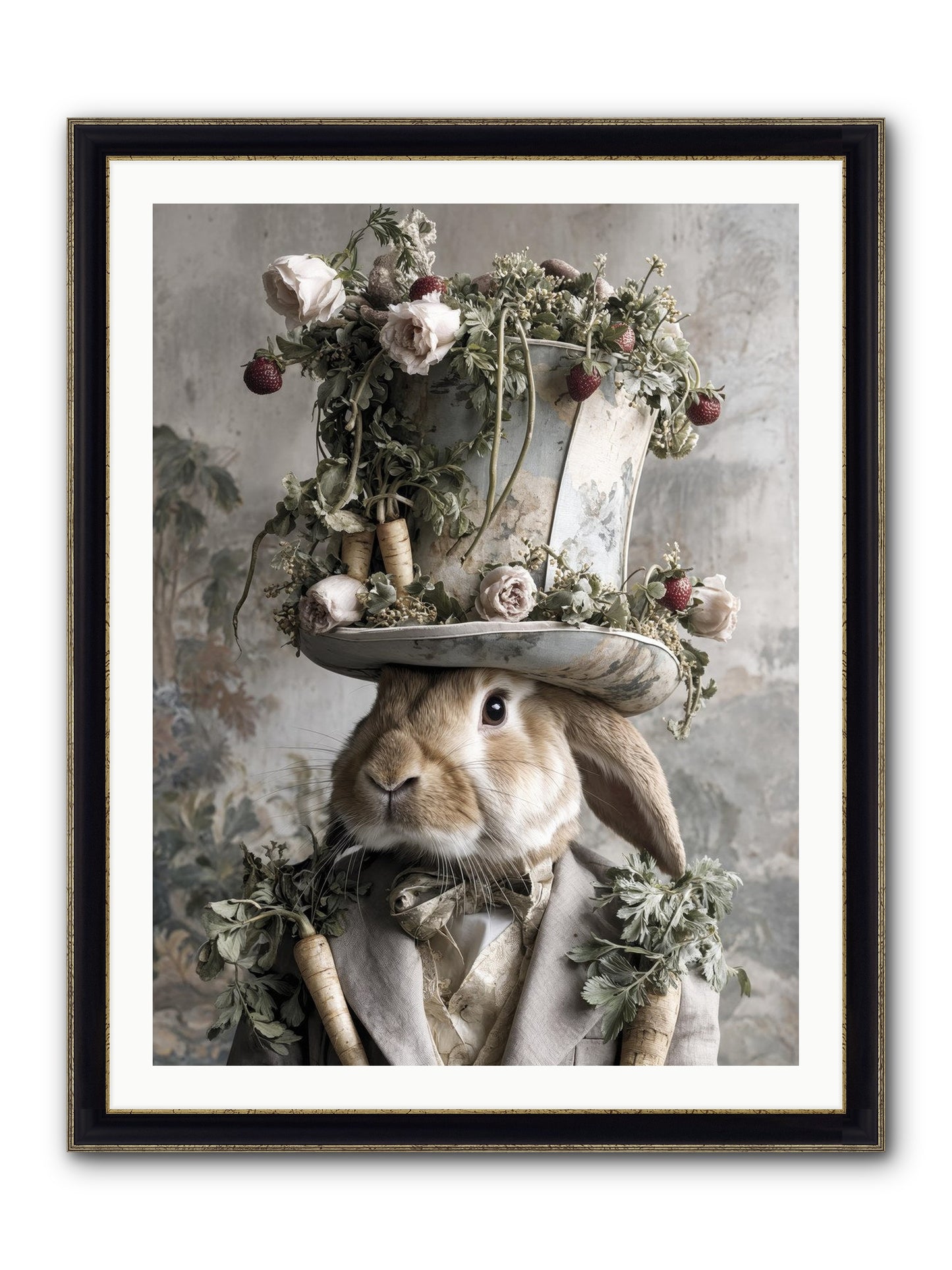 Bramblewood Framed Print - Black & Gold 30x40