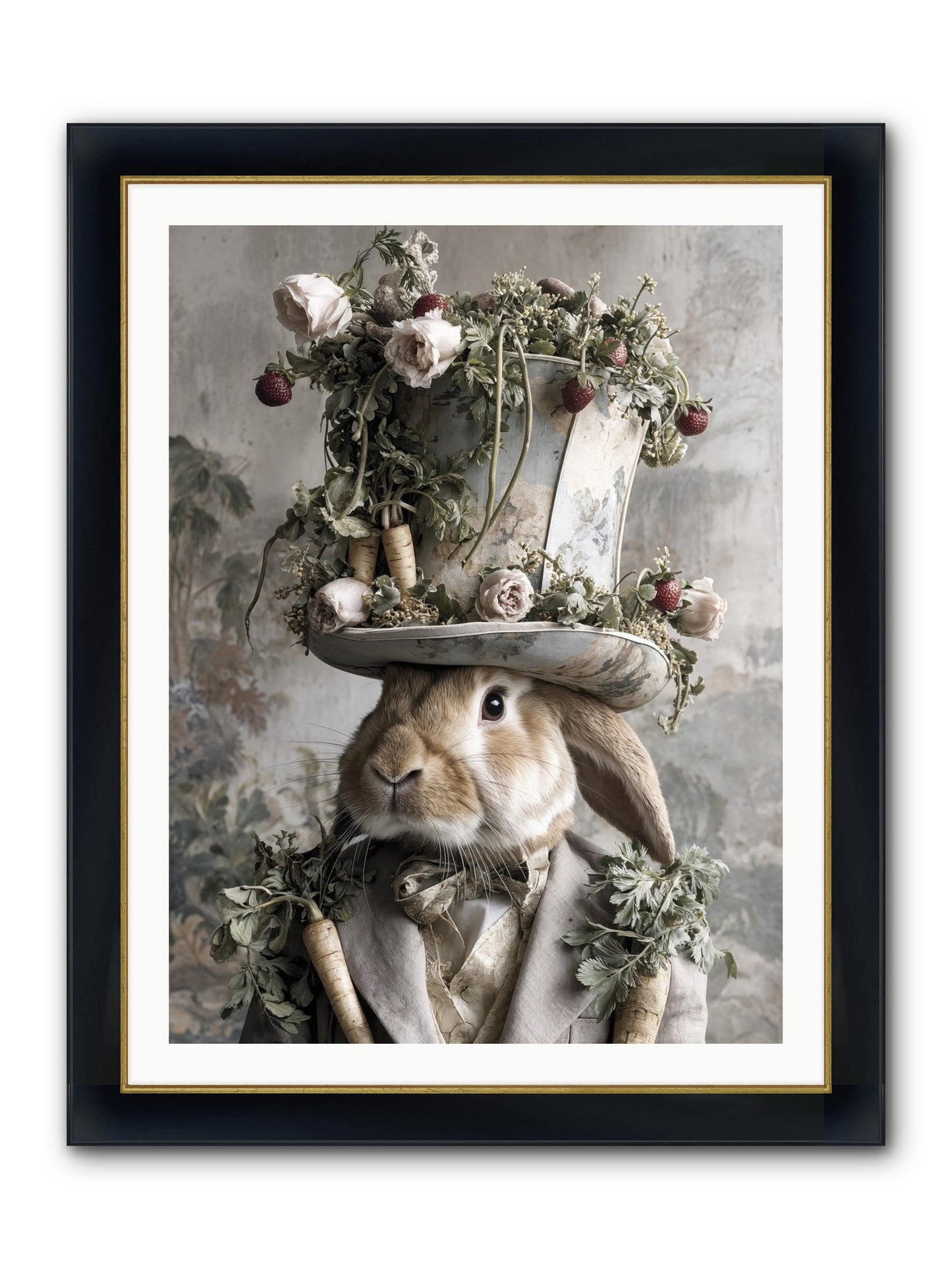 Bramblewood Framed Print - Wide Black w/Gold 30x40