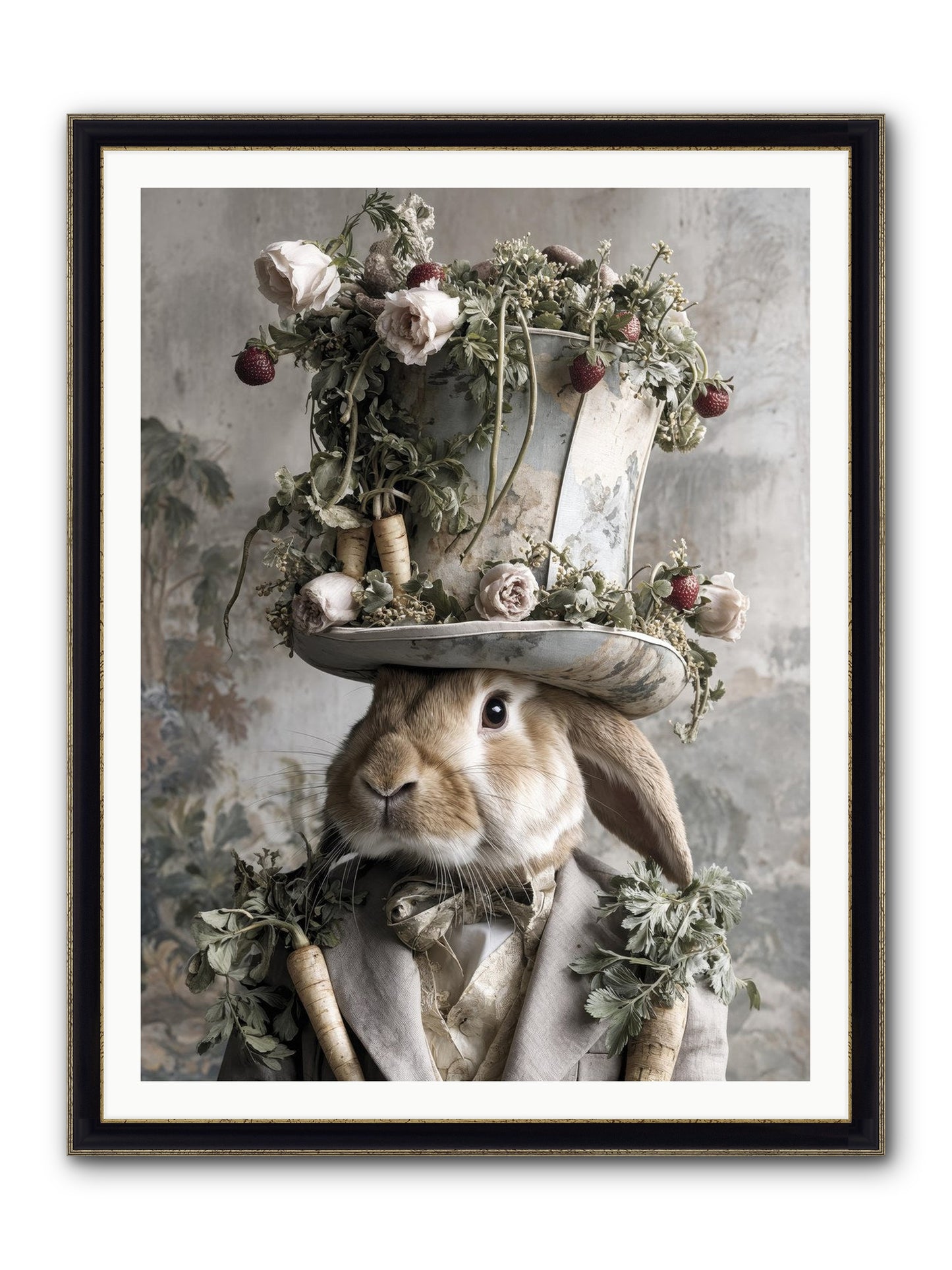 Bramblewood Framed Print - Black & Gold 36x48