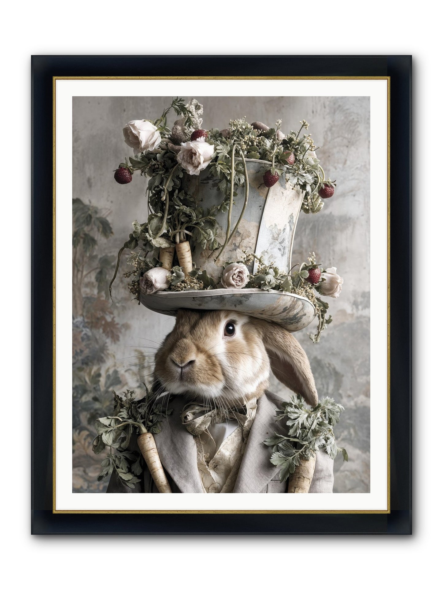 Bramblewood Framed Print - Wide Black w/Gold 36x48