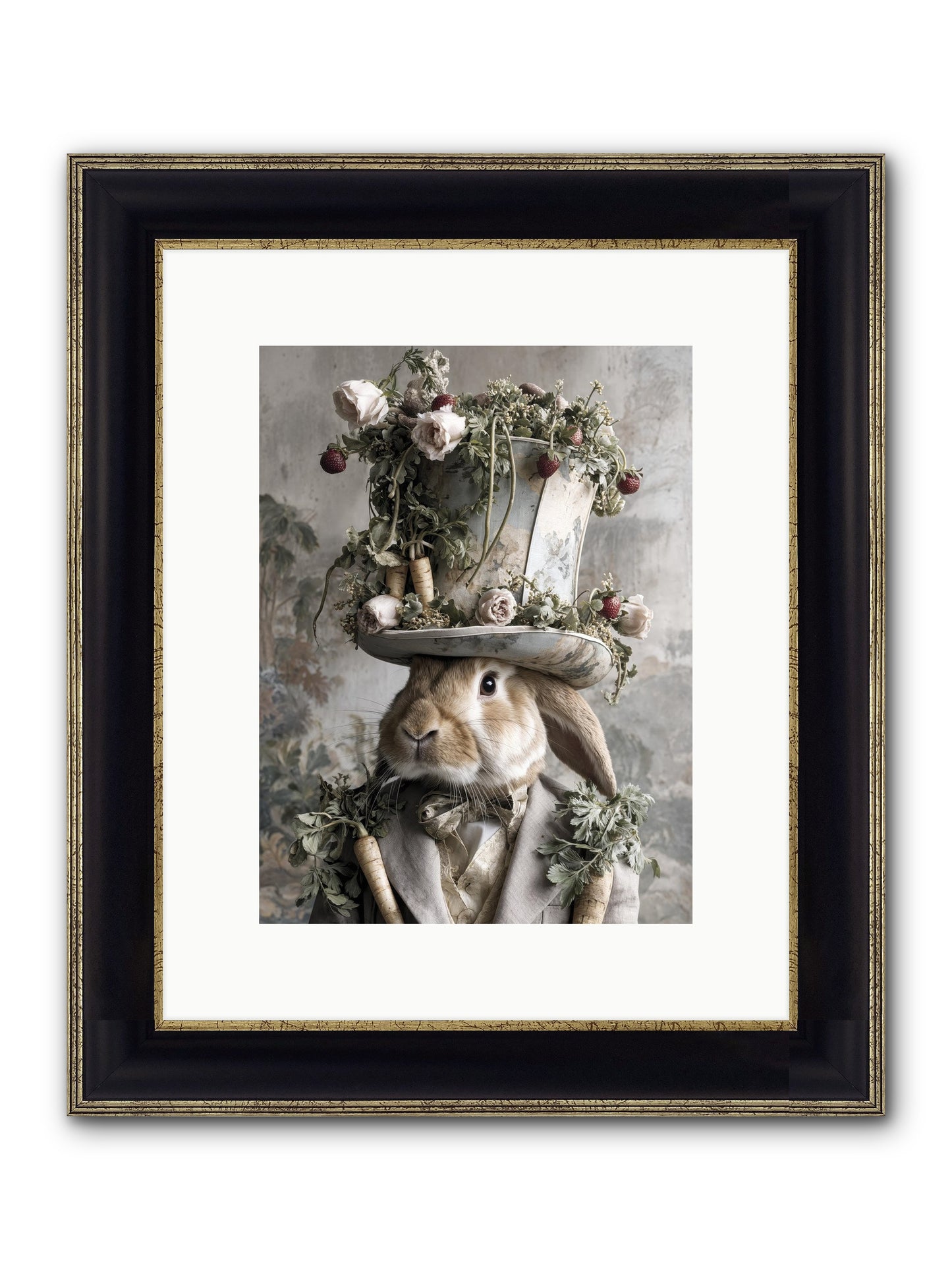 Bramblewood Framed Print - Black & Gold 9x12