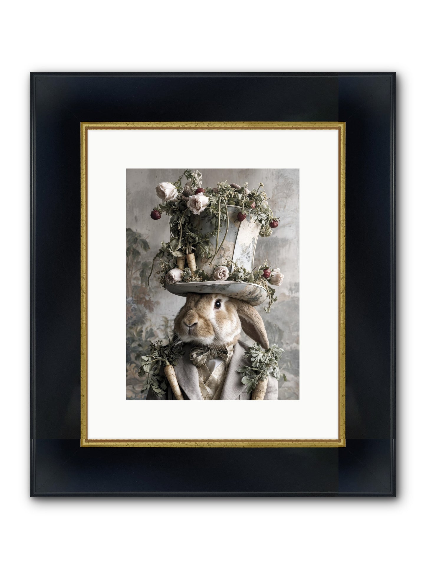 Bramblewood Framed Print - Wide Black w/Gold 9x12
