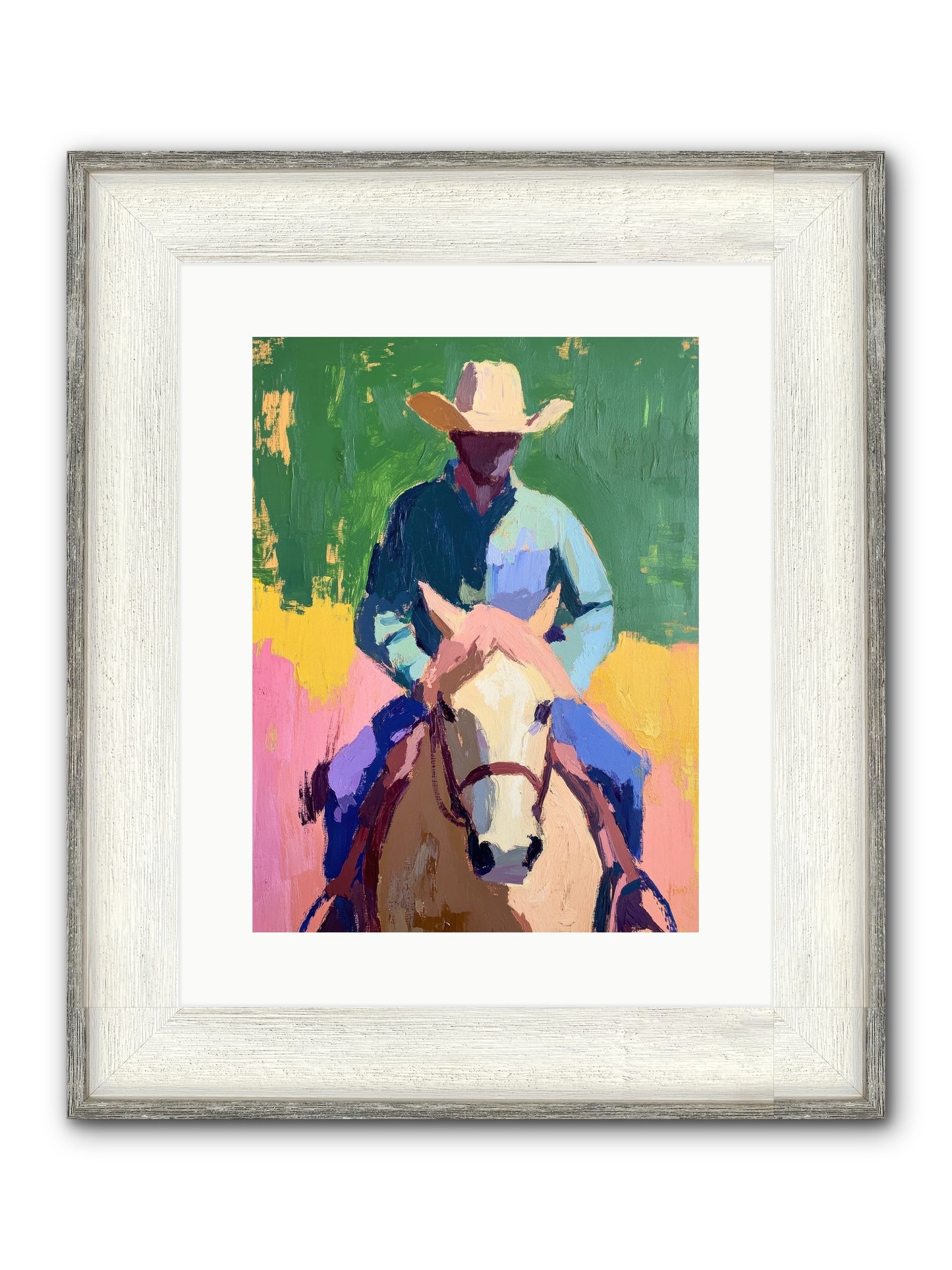Branding Season Framed Print - Driftwood White 12x16