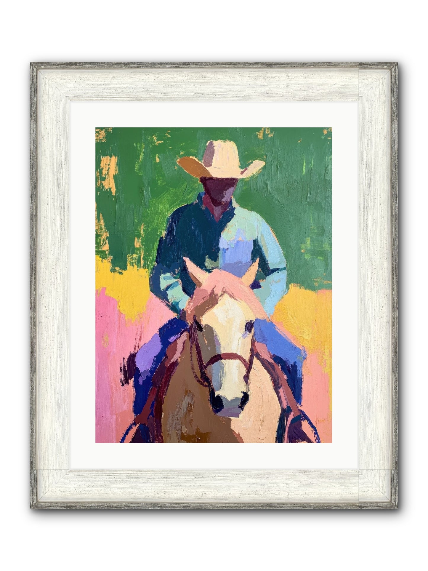 Branding Season Framed Print - Driftwood White 18x24