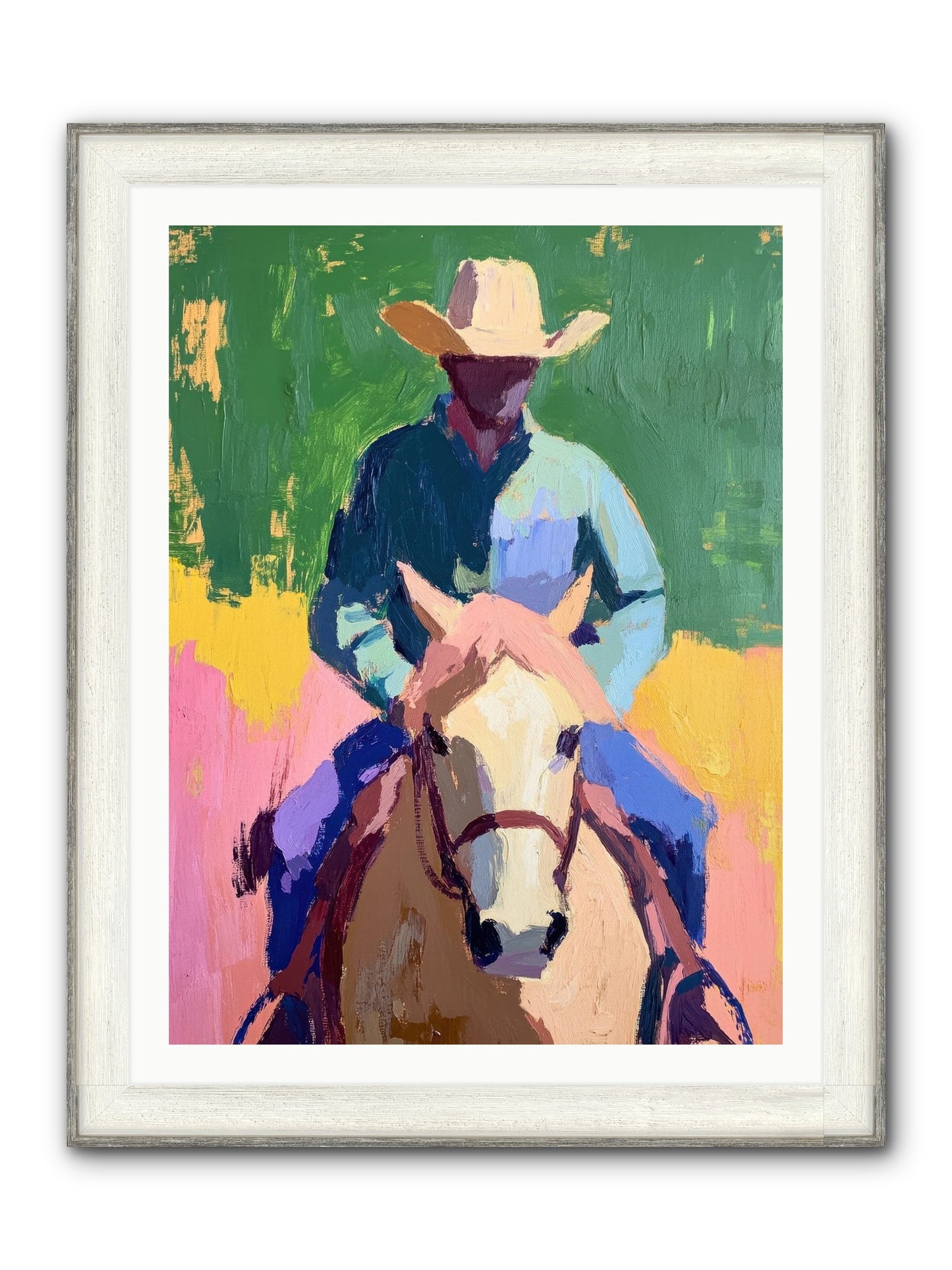 Branding Season Framed Print - Driftwood White 30x40