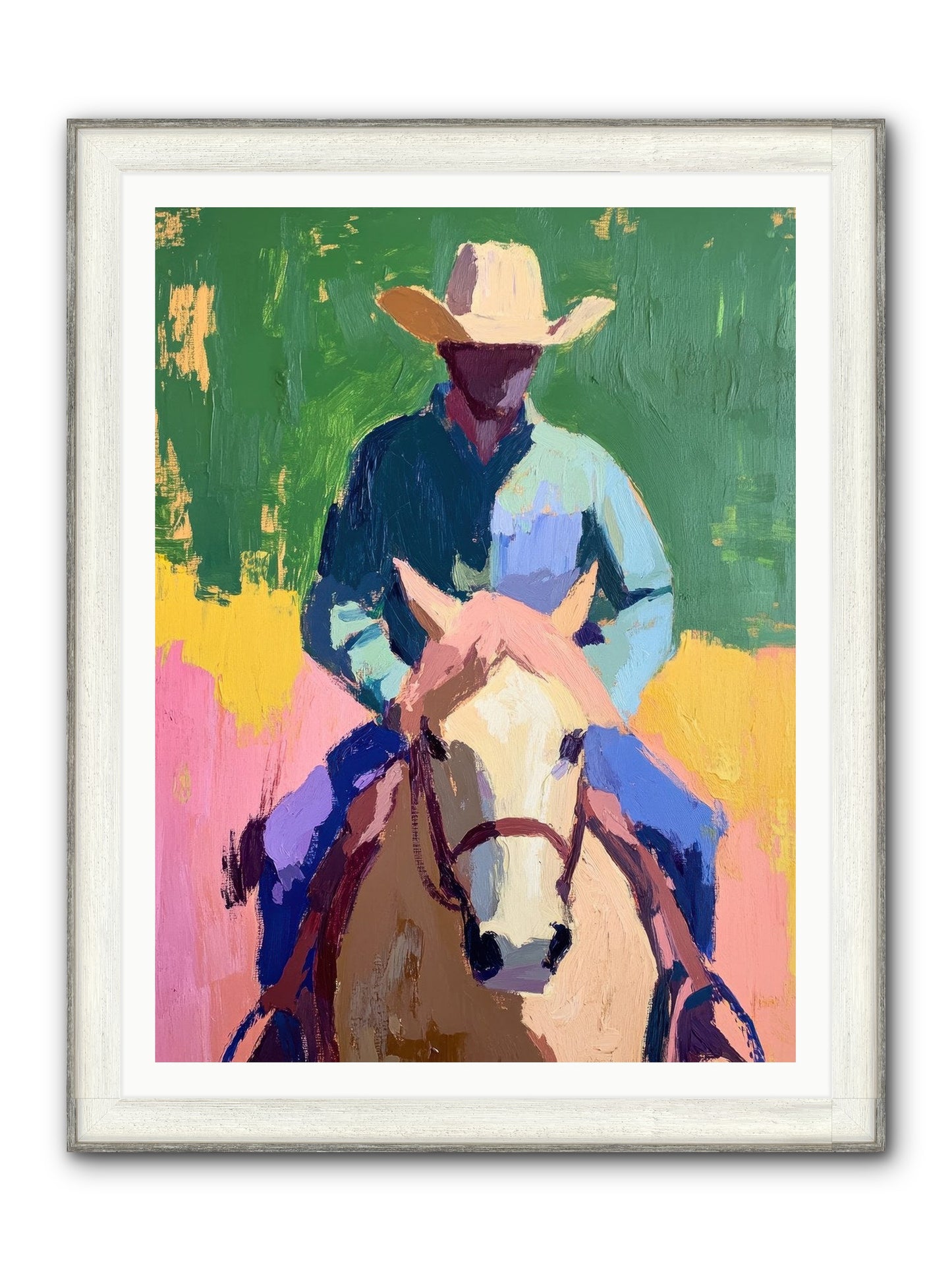Branding Season Framed Print - Driftwood White 36x48