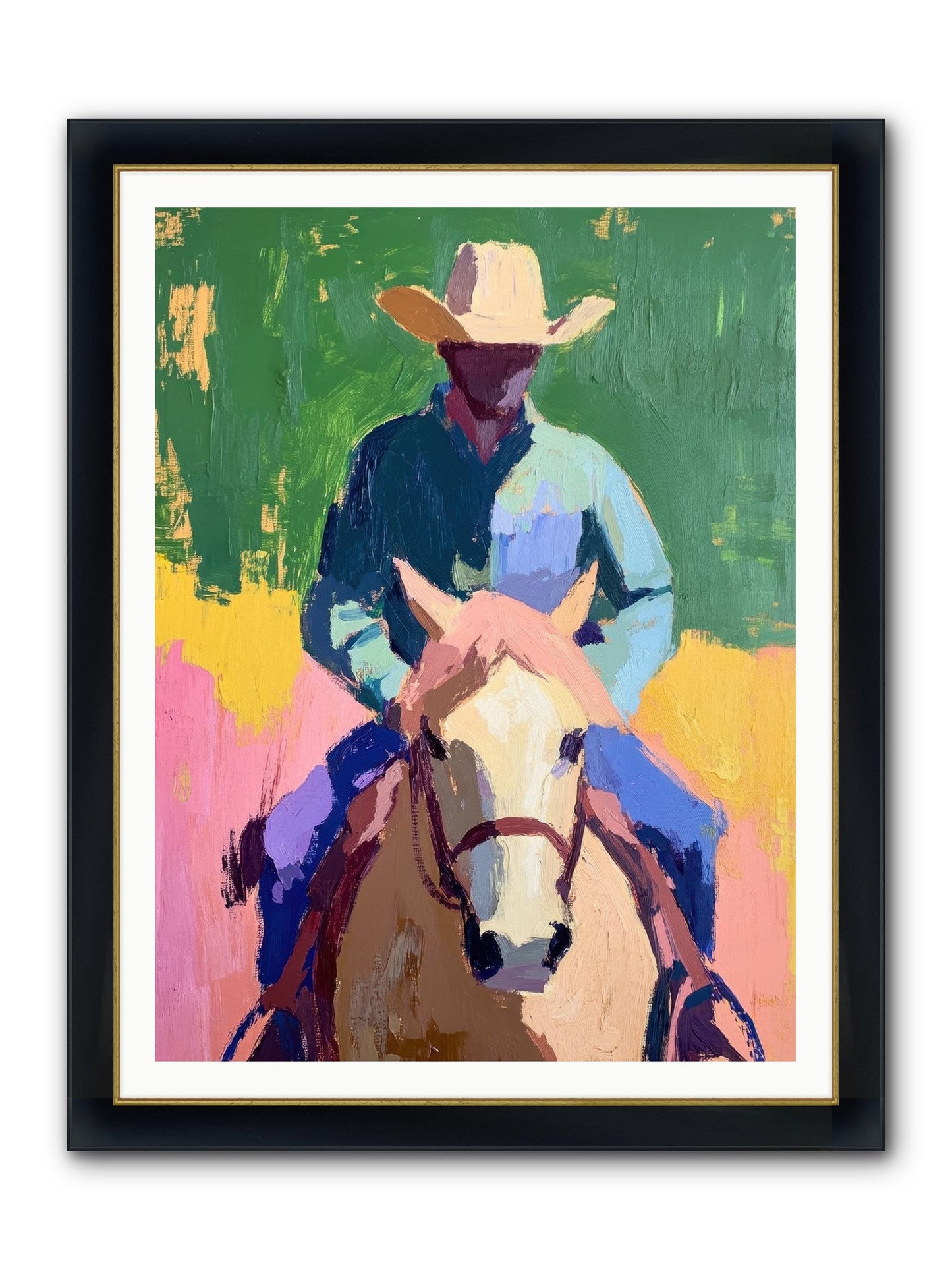 Branding Season Framed Print - Wide Black w/Gold 36x48