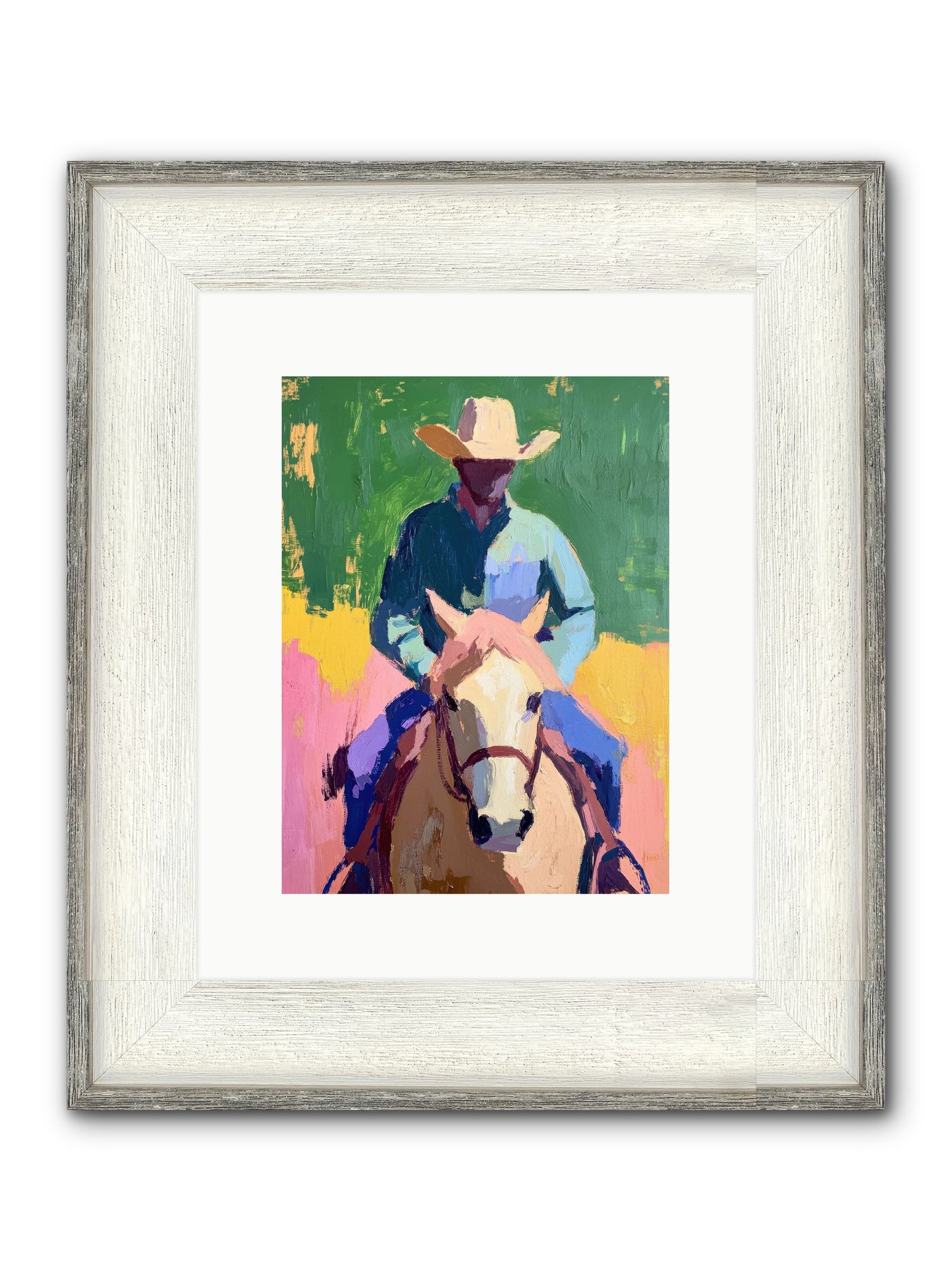 Branding Season Framed Print - Driftwood White 9x12