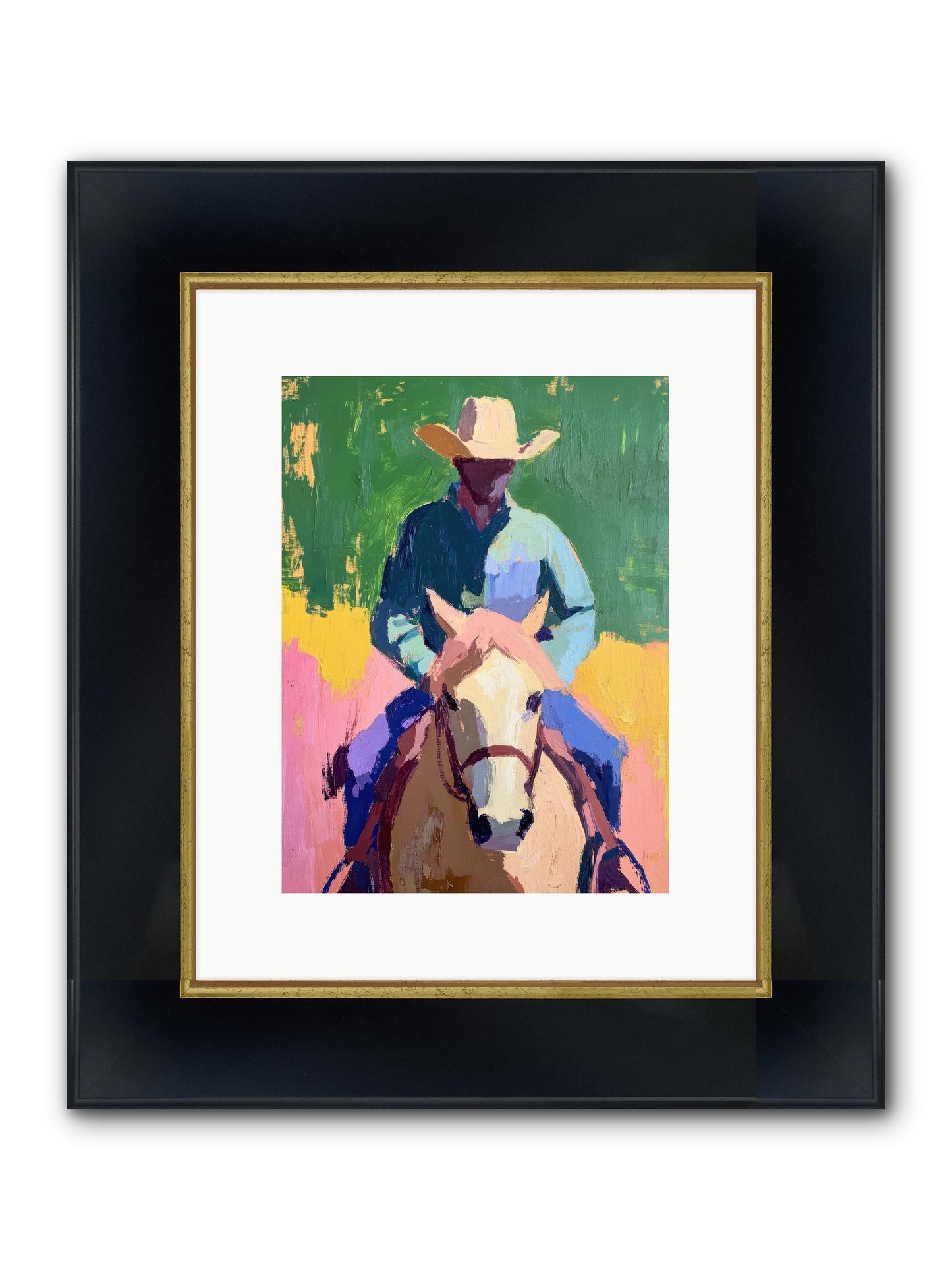 Branding Season Framed Print - Wide Black w/Gold 9x12