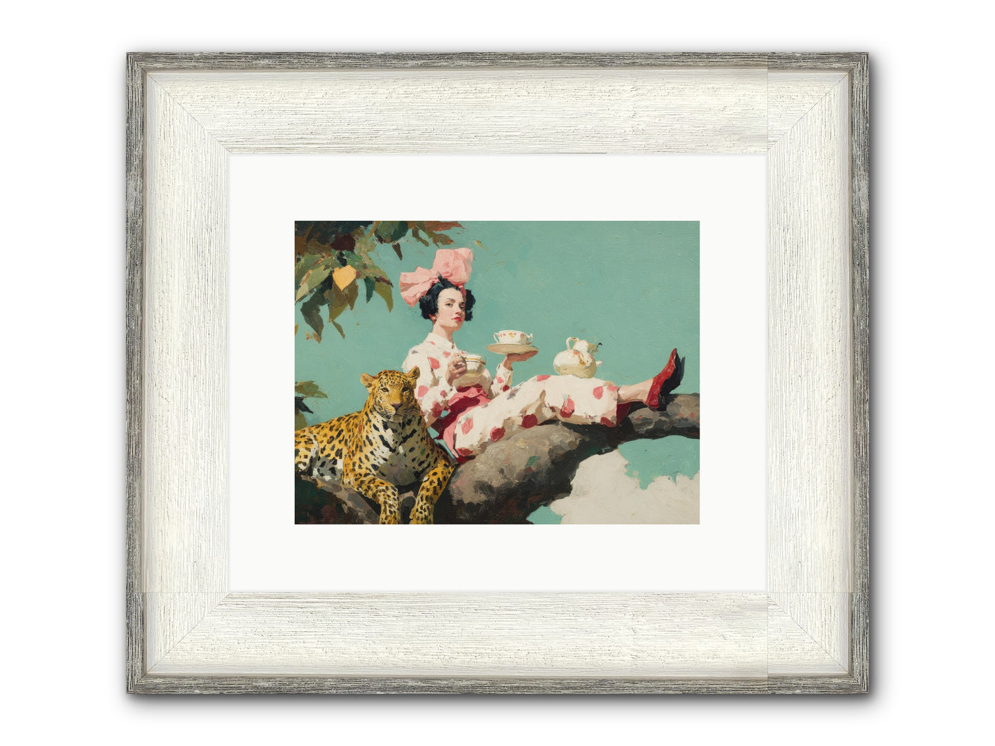 Breakfast At The Edge Of Rain Framed Print - Driftwood White 12x9
