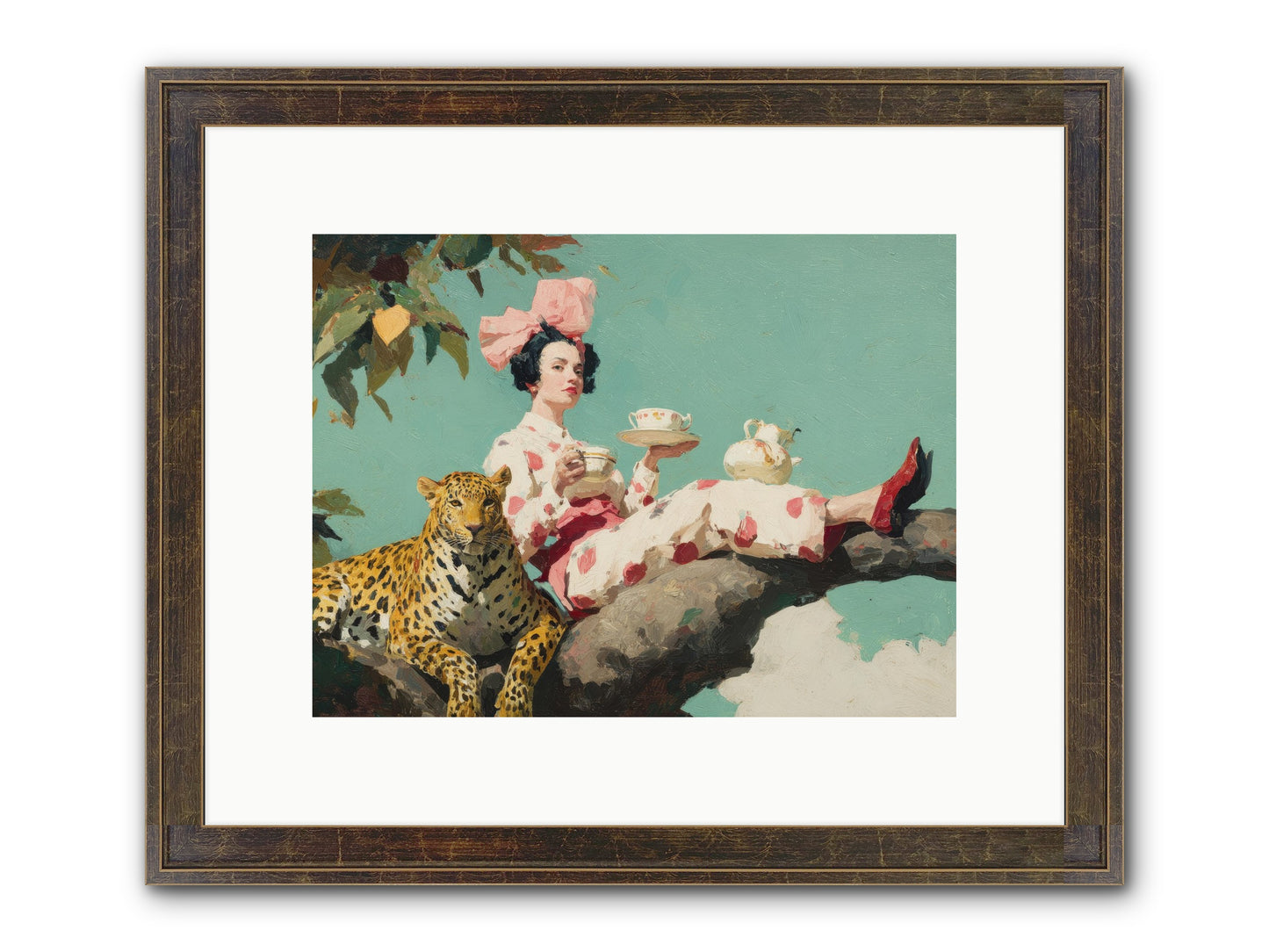 Breakfast At The Edge Of Rain Framed Print - Slimwoods Black/Gold 12x9