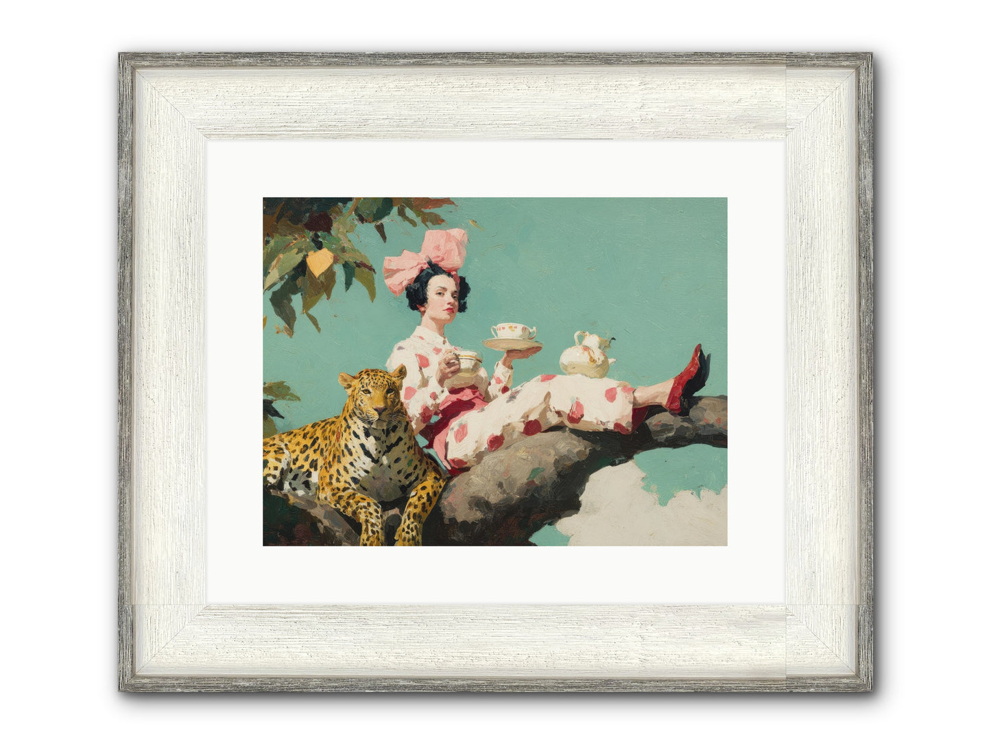 Breakfast At The Edge Of Rain Framed Print - Driftwood White 16x12