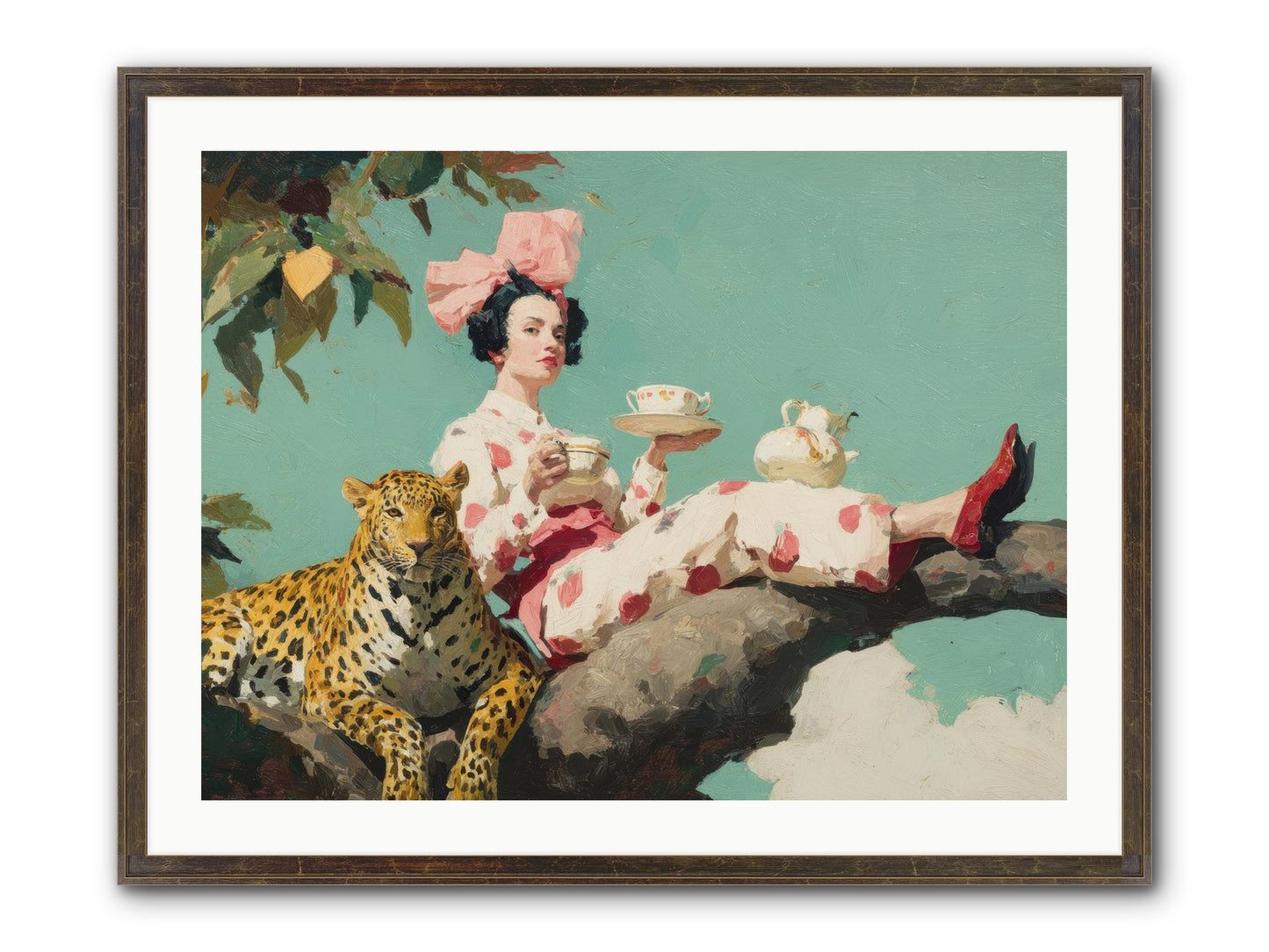 Breakfast At The Edge Of Rain Framed Print - Slimwoods Black/Gold 32x24