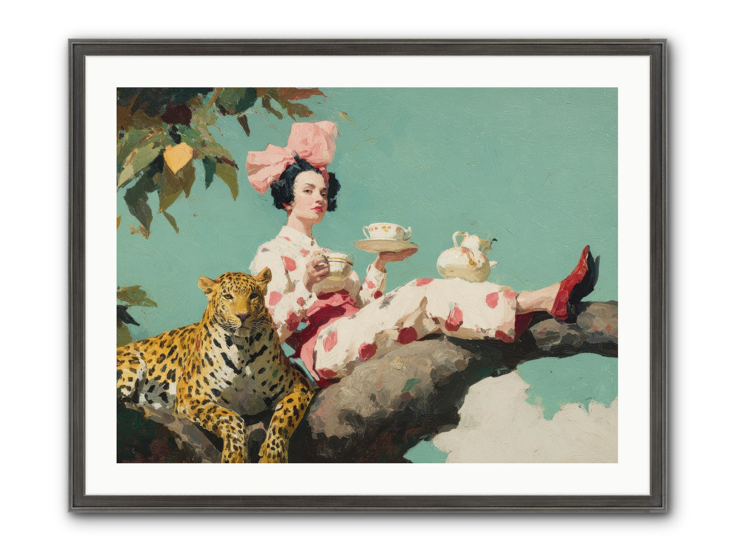 Breakfast At The Edge Of Rain Framed Print - Slimwoods Black/Silver 32x24