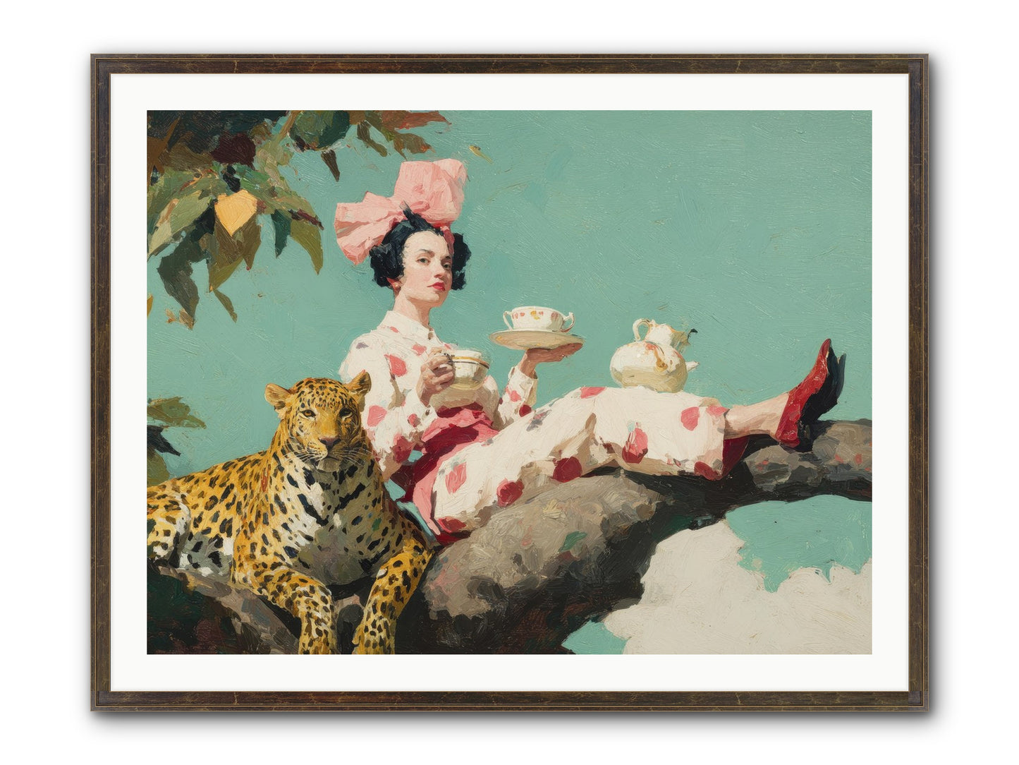 Breakfast At The Edge Of Rain Framed Print - Slimwoods Black/Gold 40x30