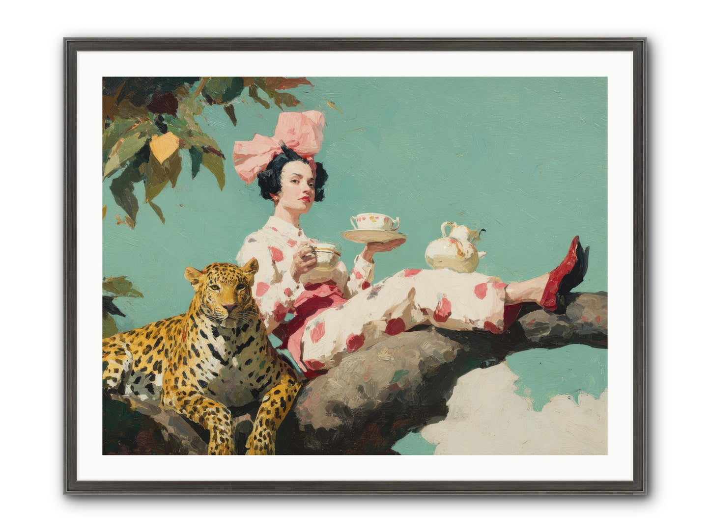 Breakfast At The Edge Of Rain Framed Print - Slimwoods Black/Silver 40x30