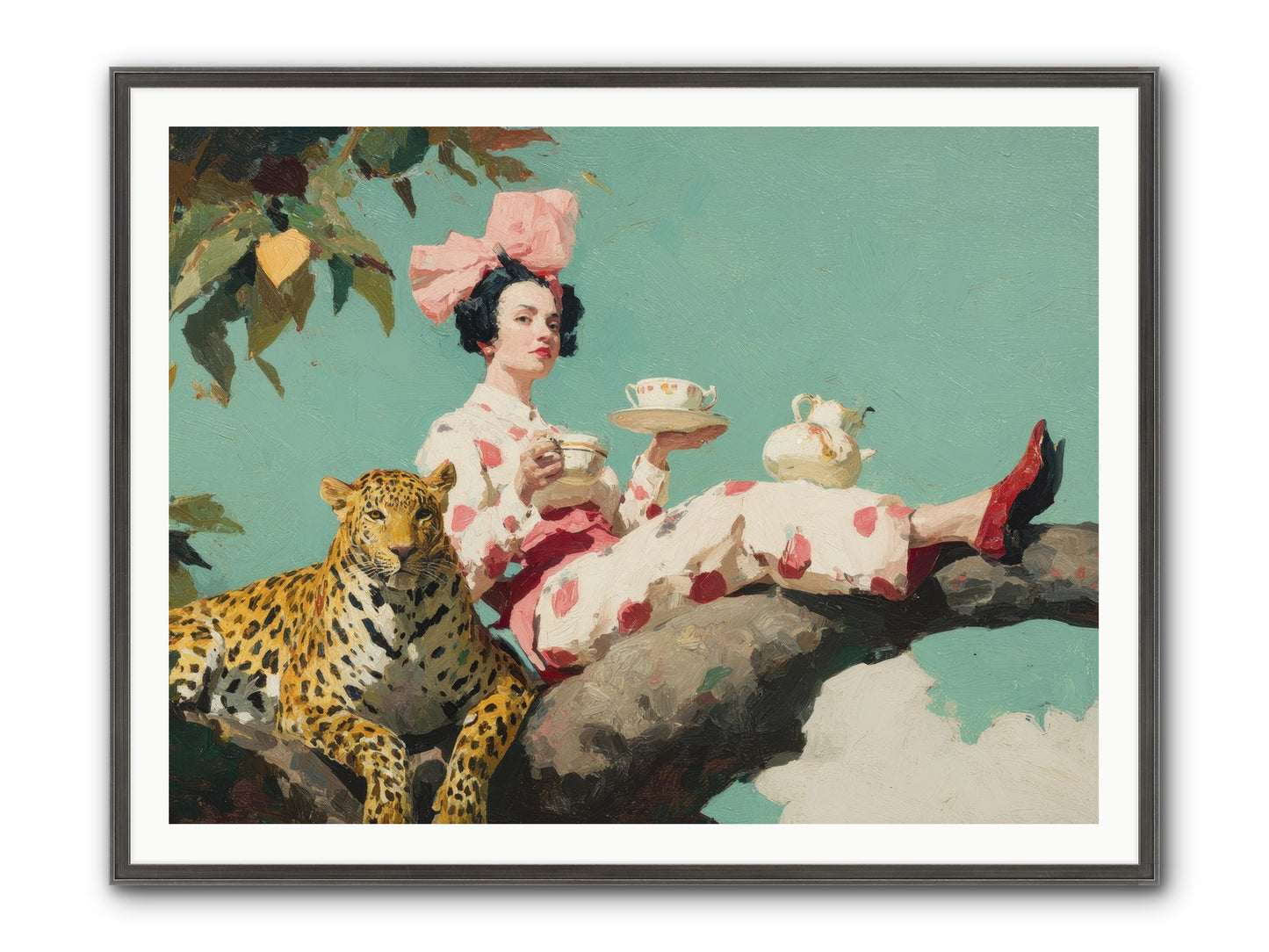 Breakfast At The Edge Of Rain Framed Print - Slimwoods Black/Silver 48x36