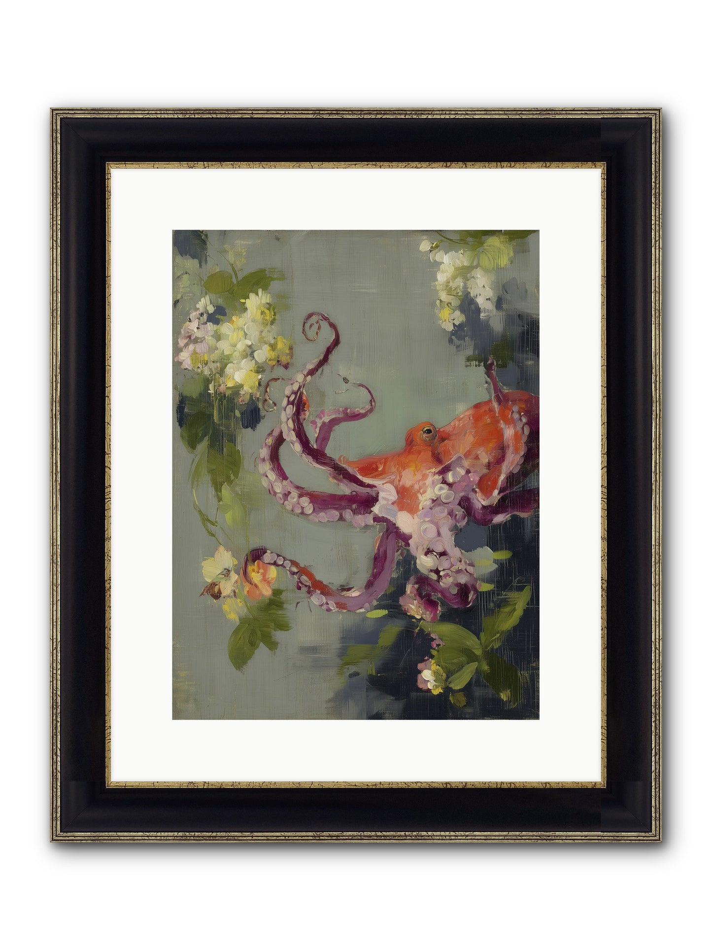Breath Of Movement Framed Print - Black & Gold 12x16