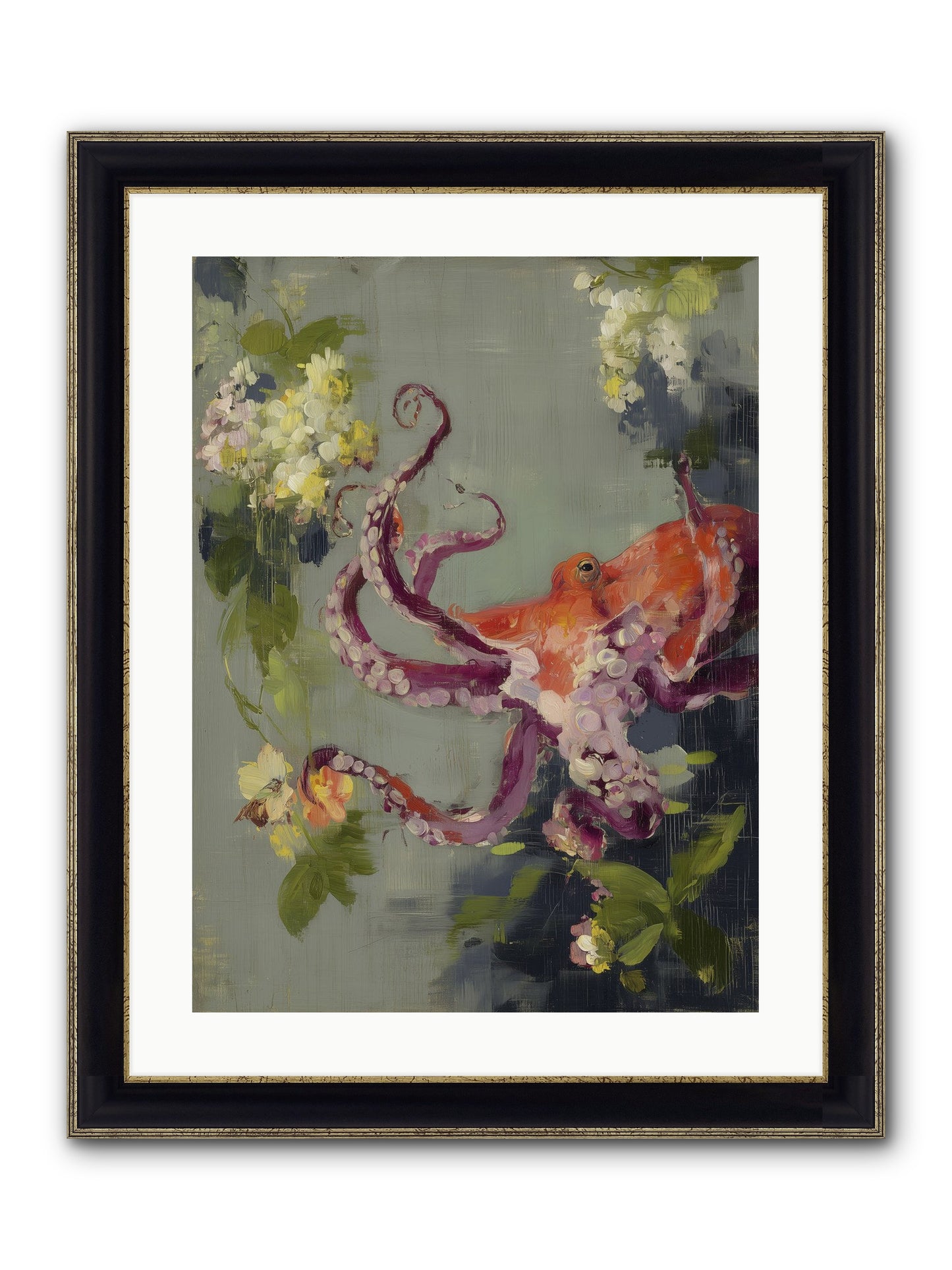 Breath Of Movement Framed Print - Black & Gold 18x24