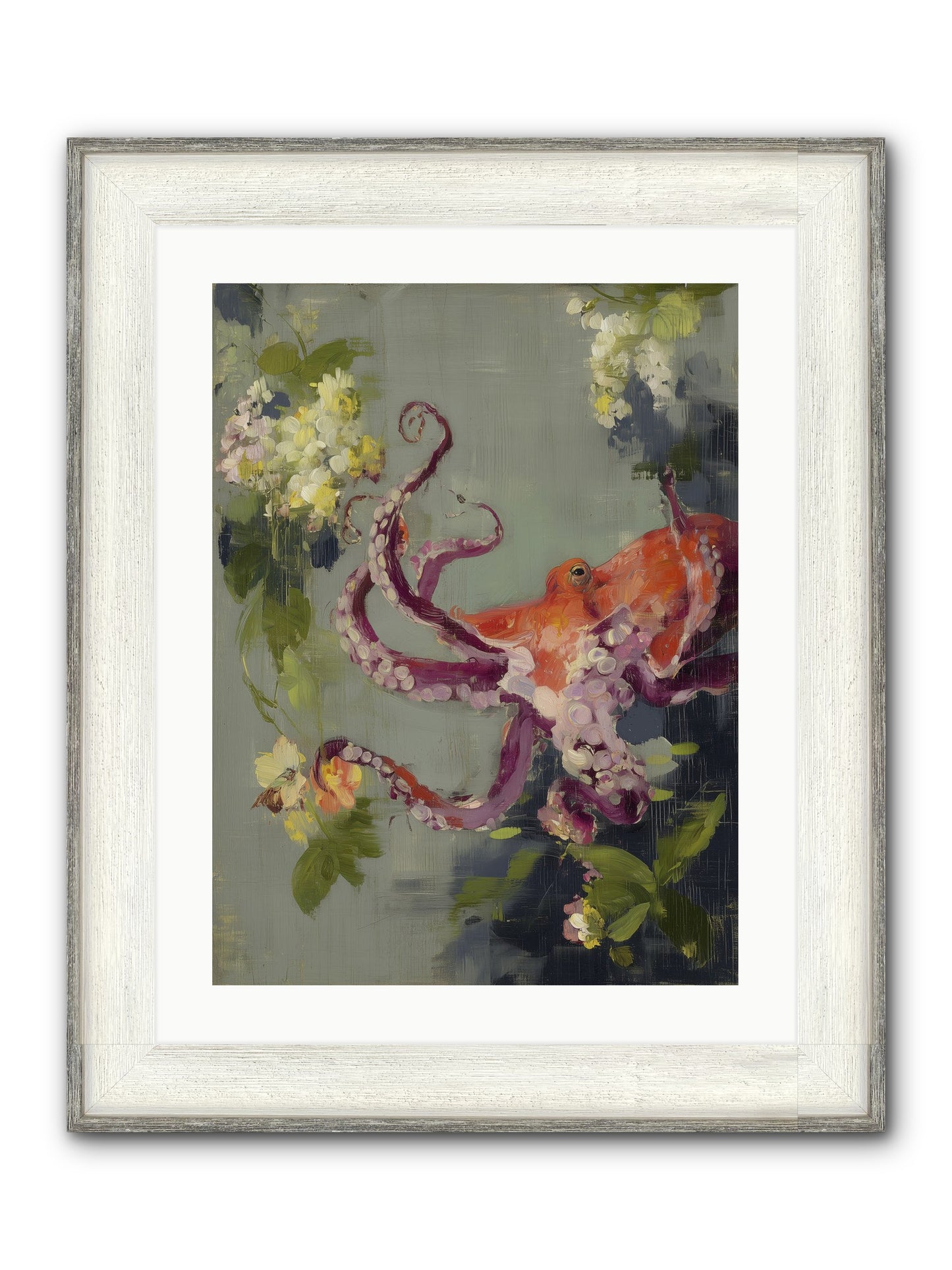 Breath Of Movement Framed Print - Driftwood White 18x24