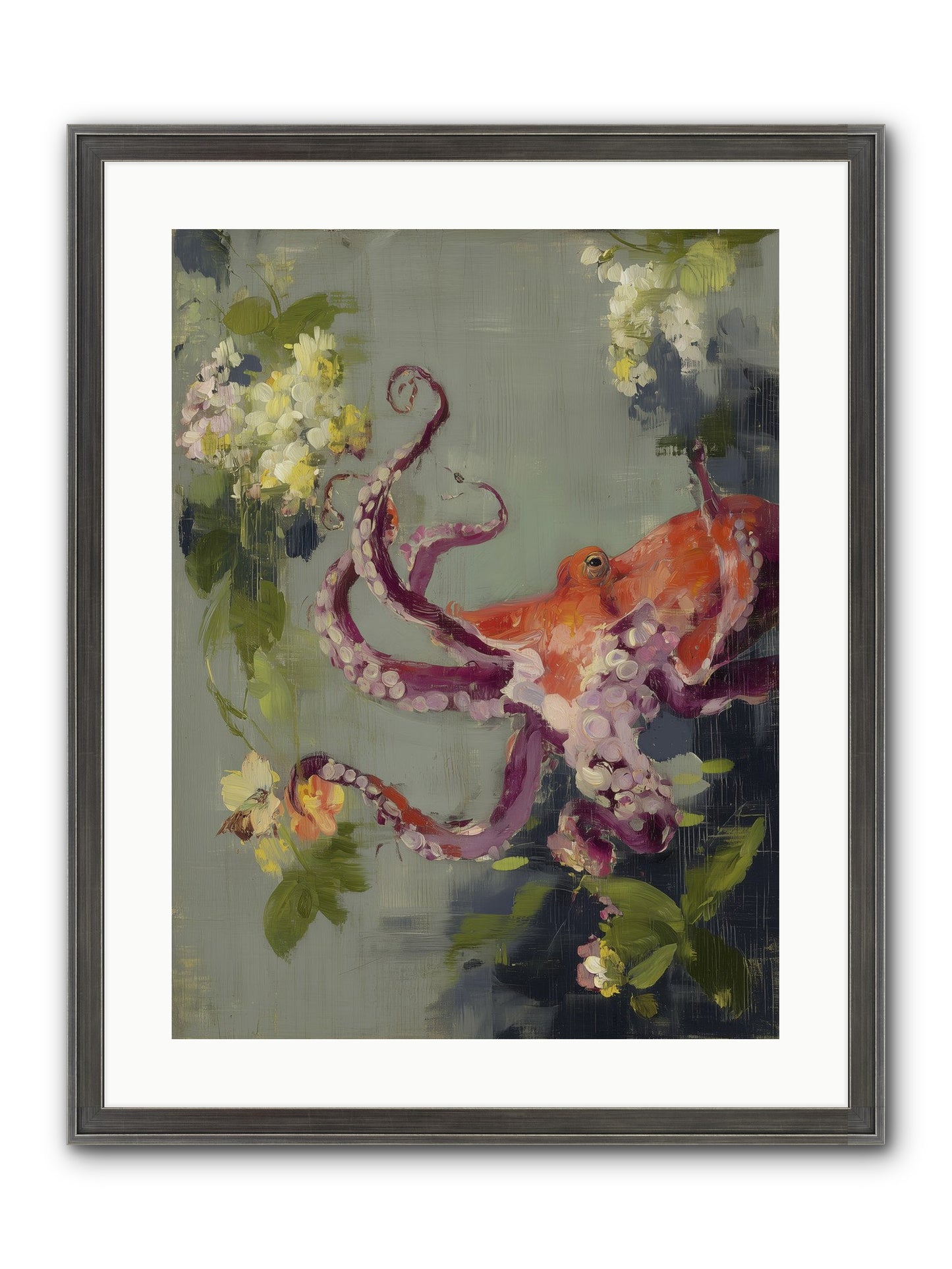 Breath Of Movement Framed Print - Slimwoods Black/Silver 18x24