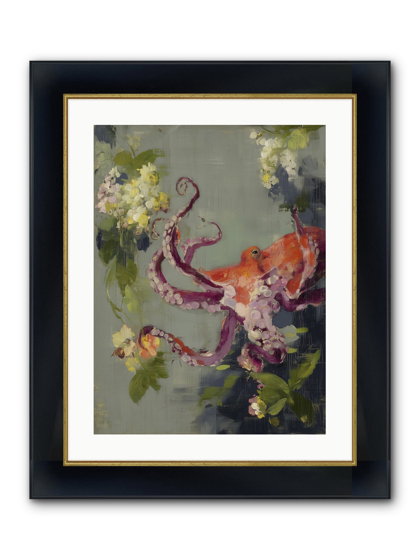 Breath Of Movement Framed Print - Wide Black w/Gold 18x24