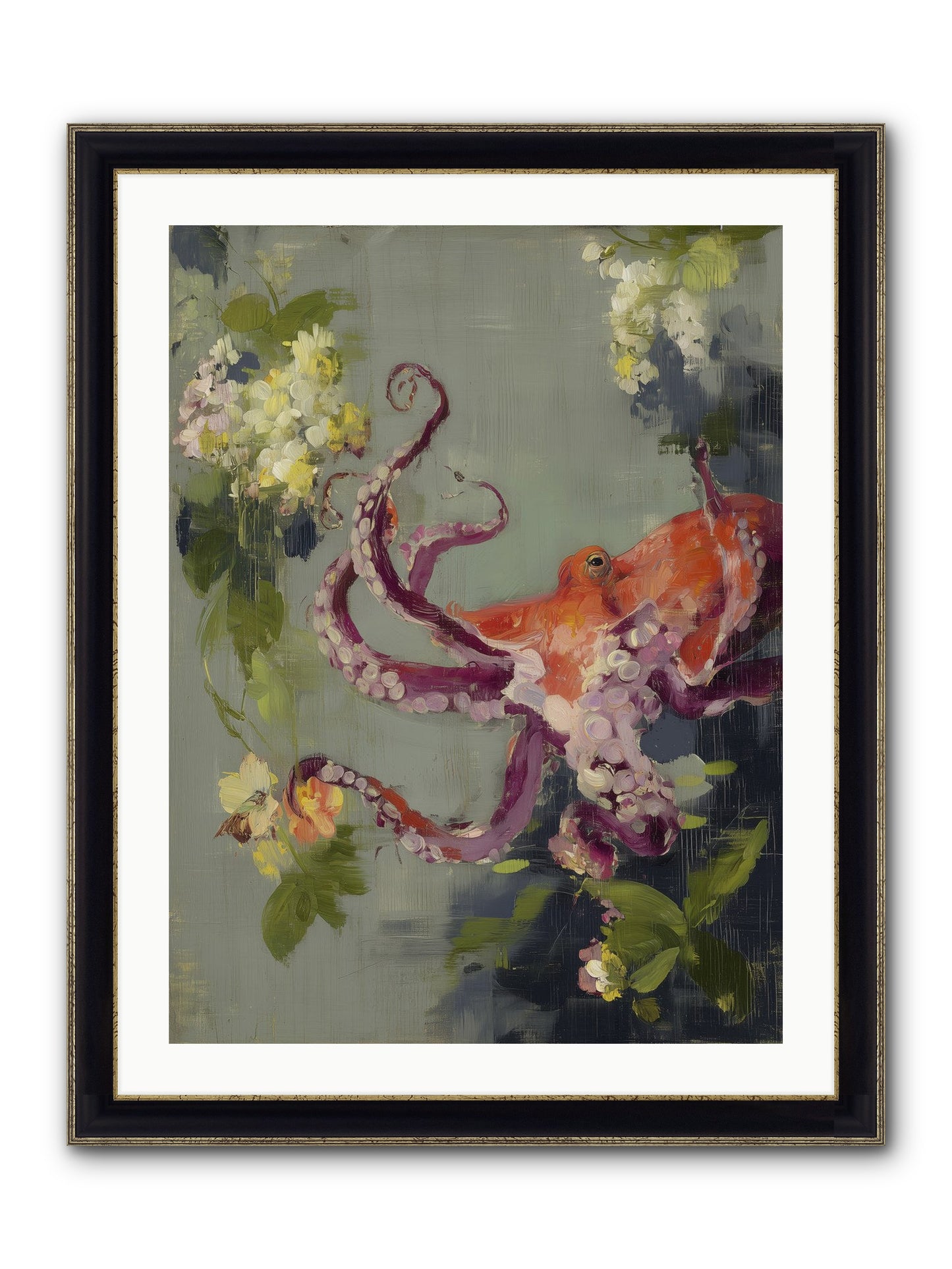 Breath Of Movement Framed Print - Black & Gold 24x32