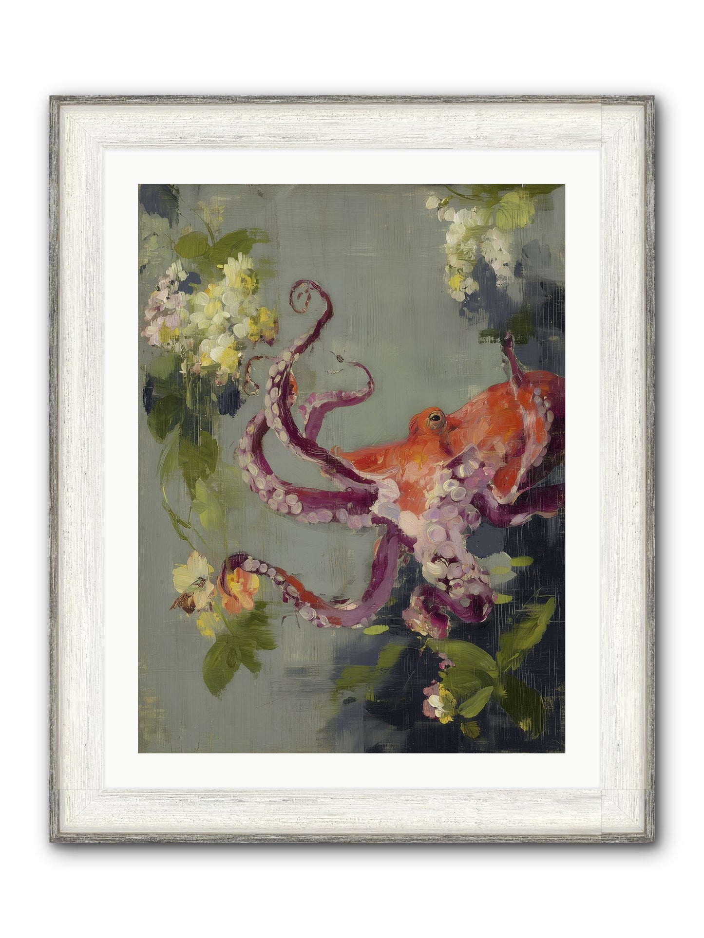 Breath Of Movement Framed Print - Driftwood White 24x32