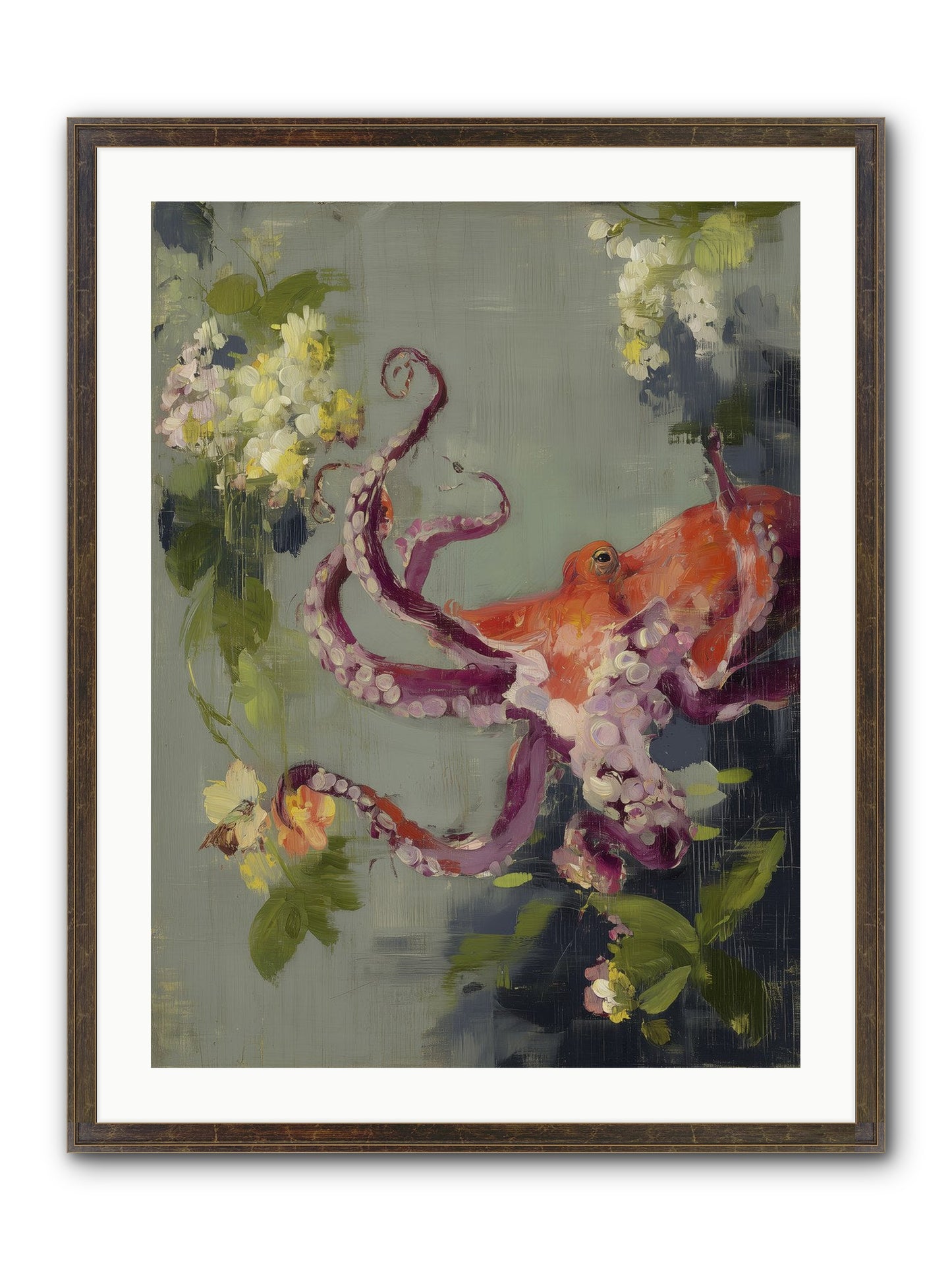 Breath Of Movement Framed Print - Slimwoods Black/Gold 24x32