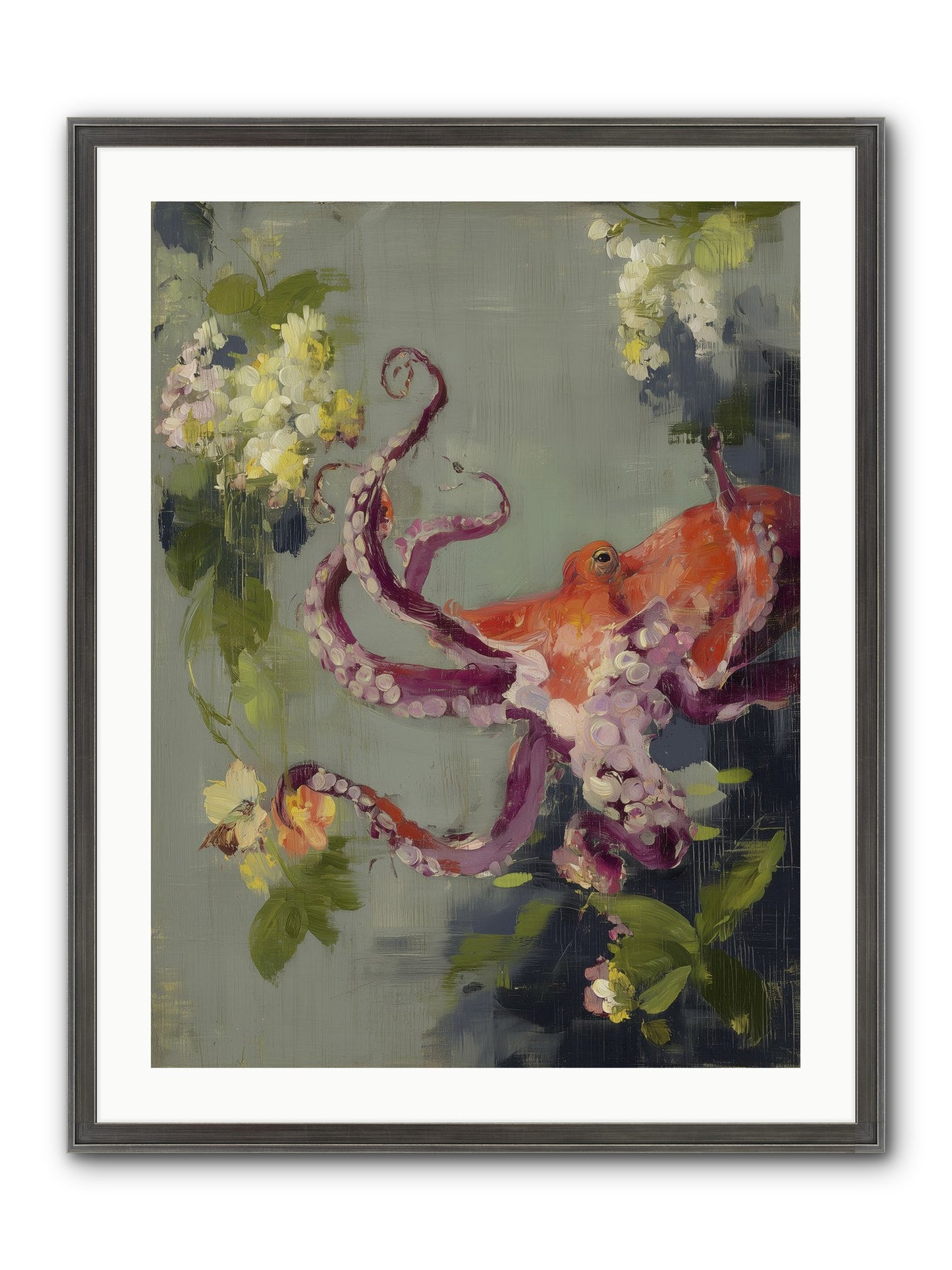Breath Of Movement Framed Print - Slimwoods Black/Silver 24x32