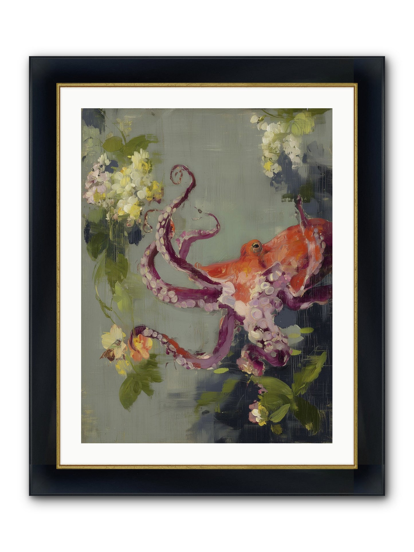 Breath Of Movement Framed Print - Wide Black w/Gold 24x32